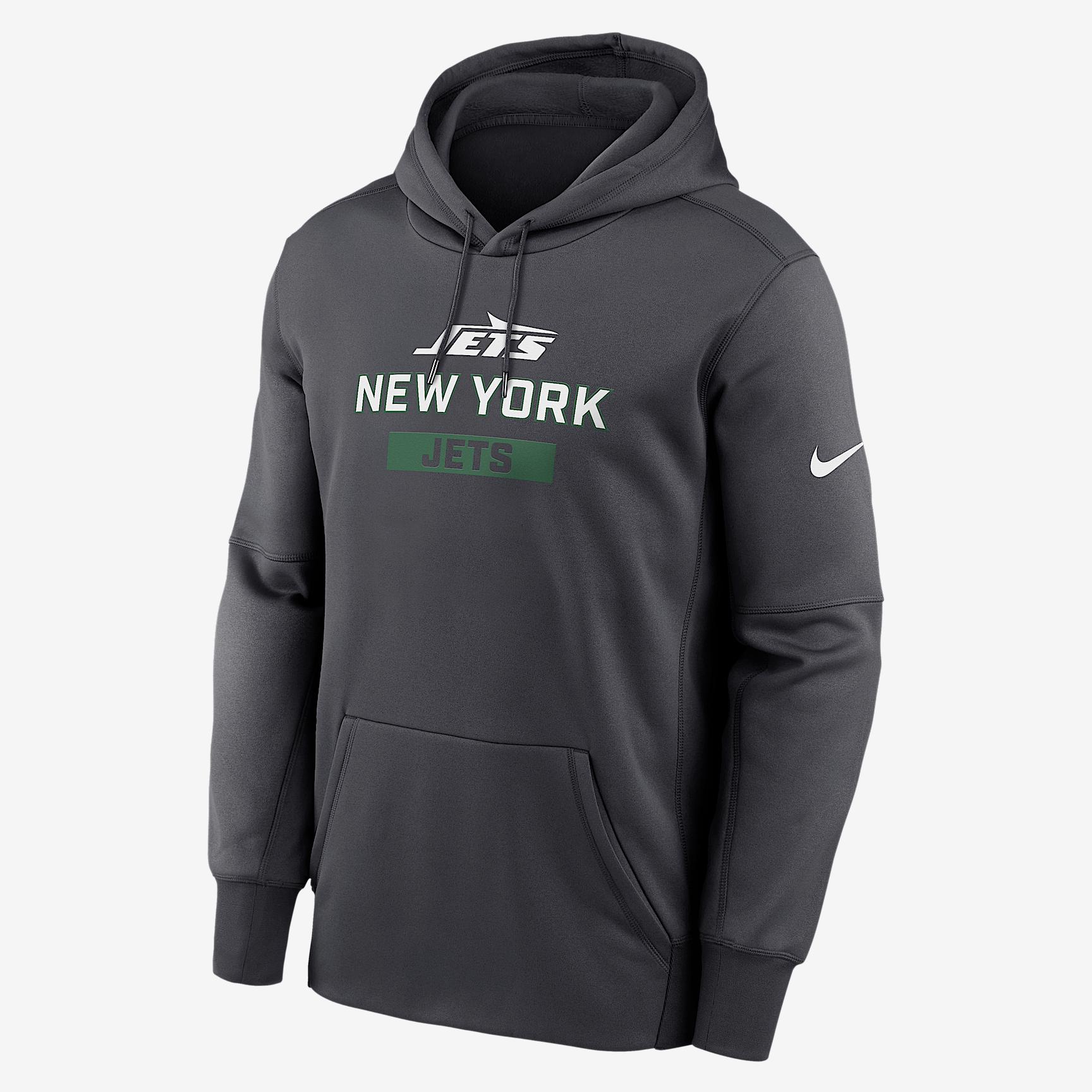 Mens New York Jets Toss Sweep Mens Nike Therma NFL Pullover Hoodie | NKAQ06F72-WQA Product Image