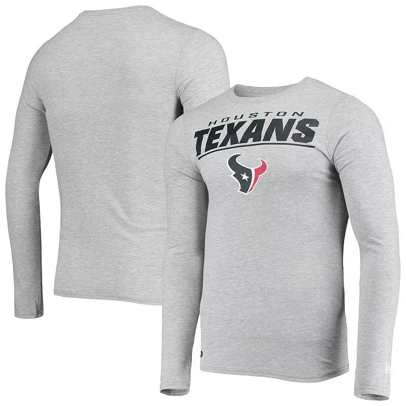 Men's New Era Heathered Gray Houston Texans Combine Authentic Stated Long Sleeve T-Shirt,  Product Image