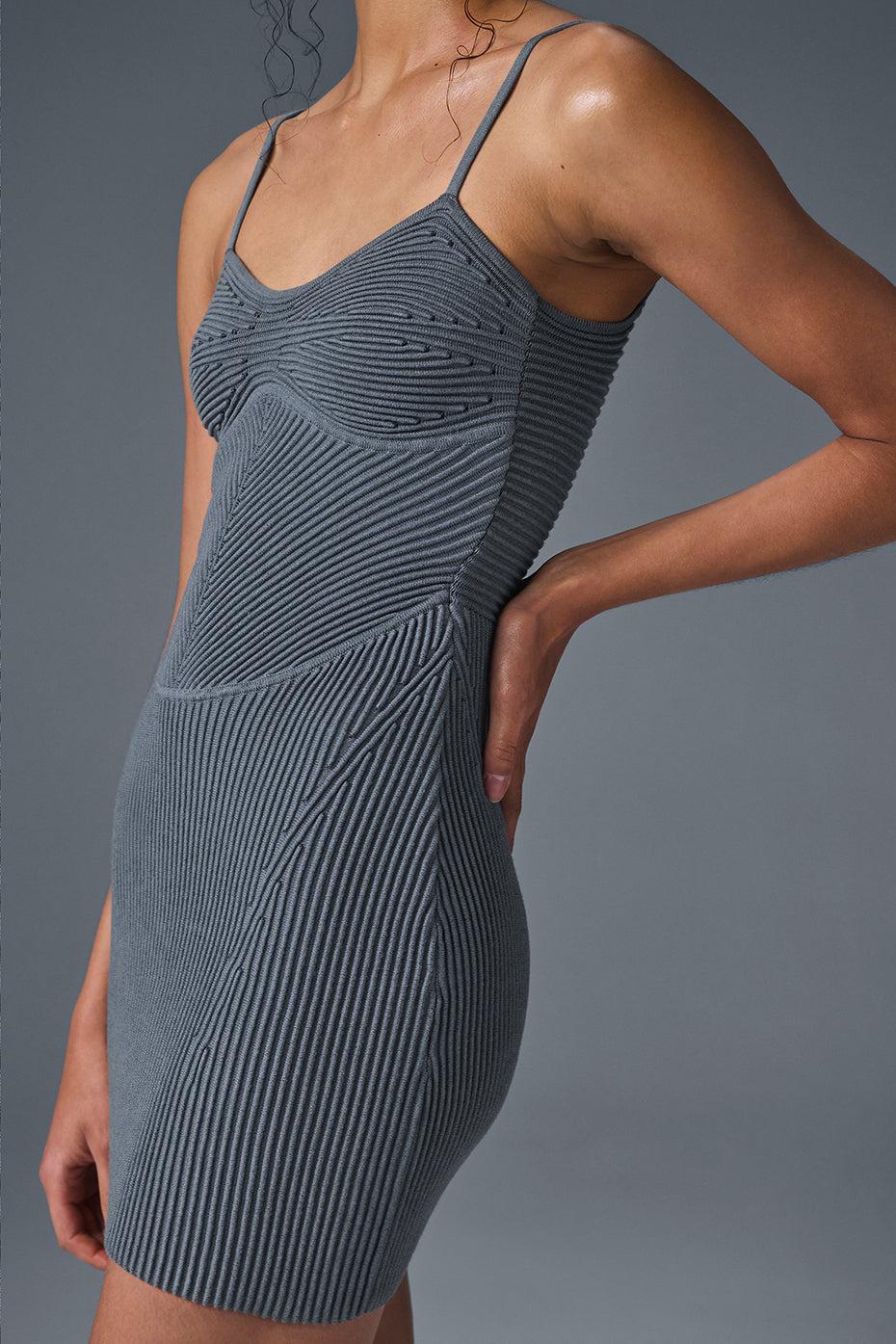 Denim Knit Garter Tank - Steel Grey/Anthracite Product Image