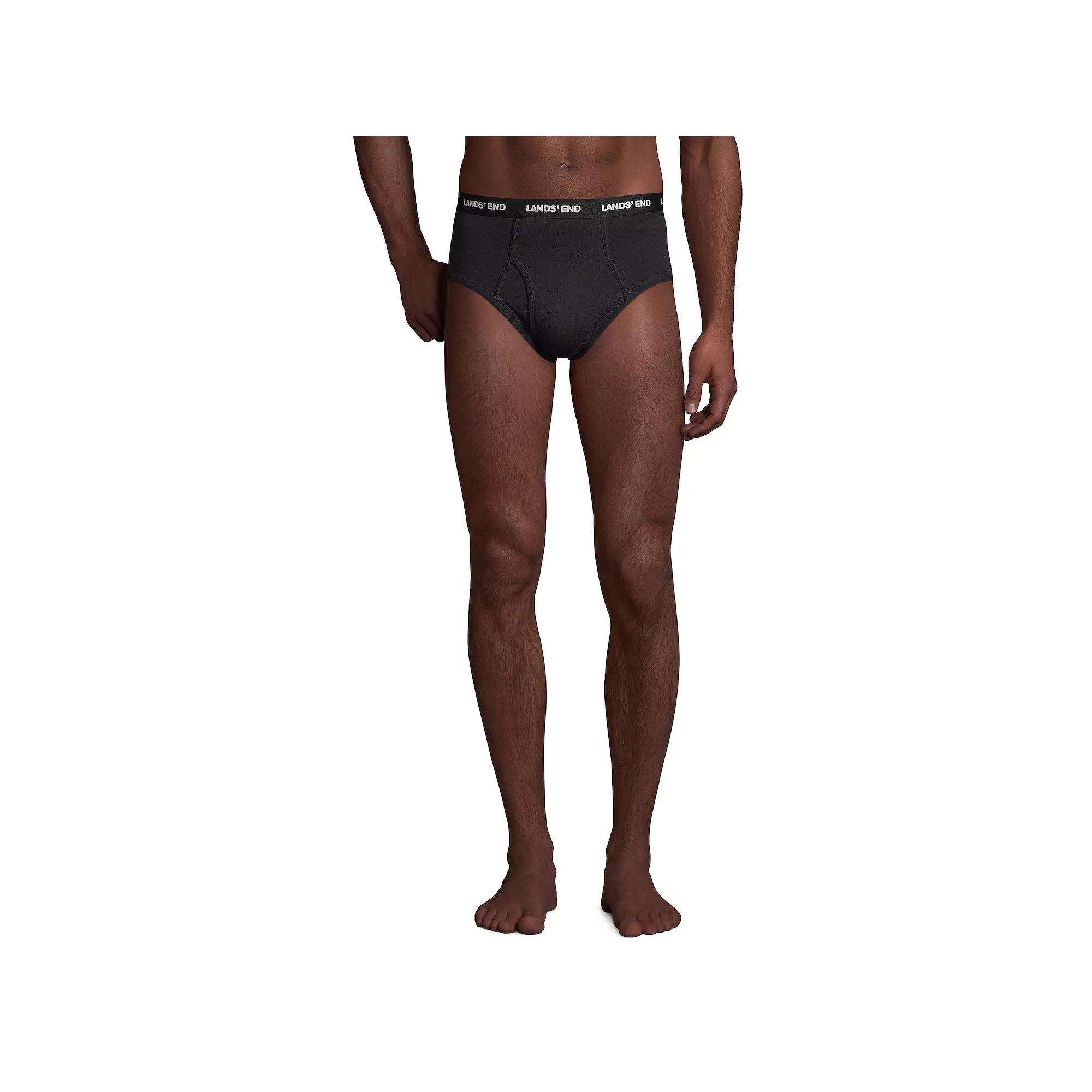 Big & Tall Lands' End 3-pack Knit Briefs, Men's, Size: 3XB, Black Product Image