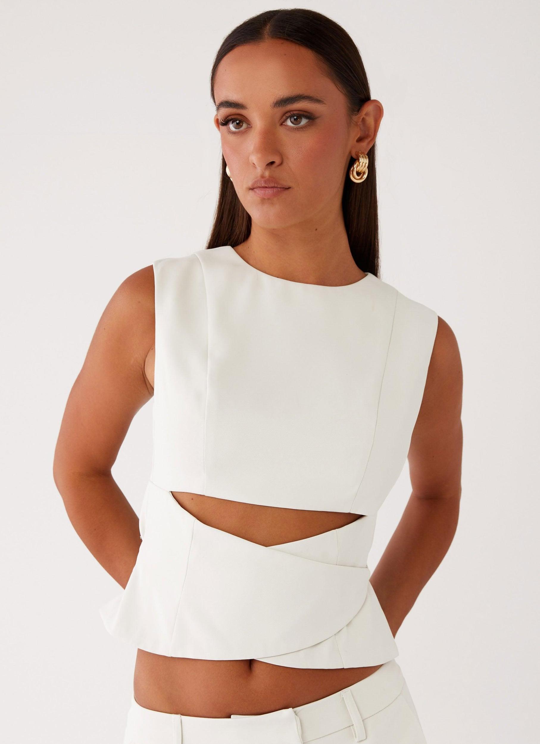 Cyra Wrap Top - Ivory Girls Product Image