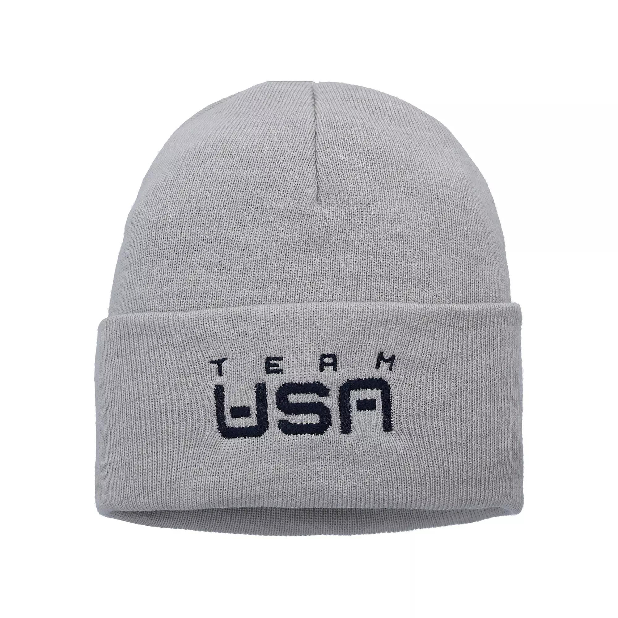 Men's Nike Heathered Gray Team USA Cuffed Knit Hat, Usa Grey Product Image