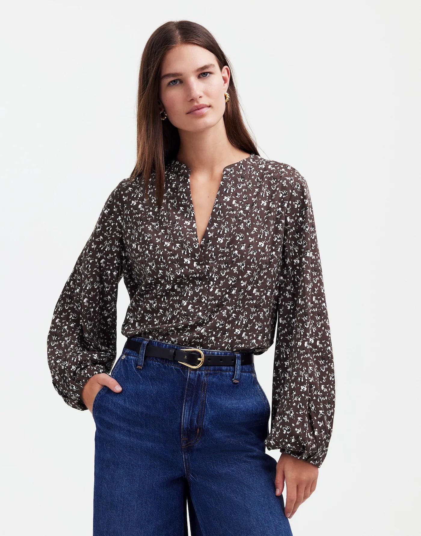 V-Neck Long-Sleeve Top Product Image