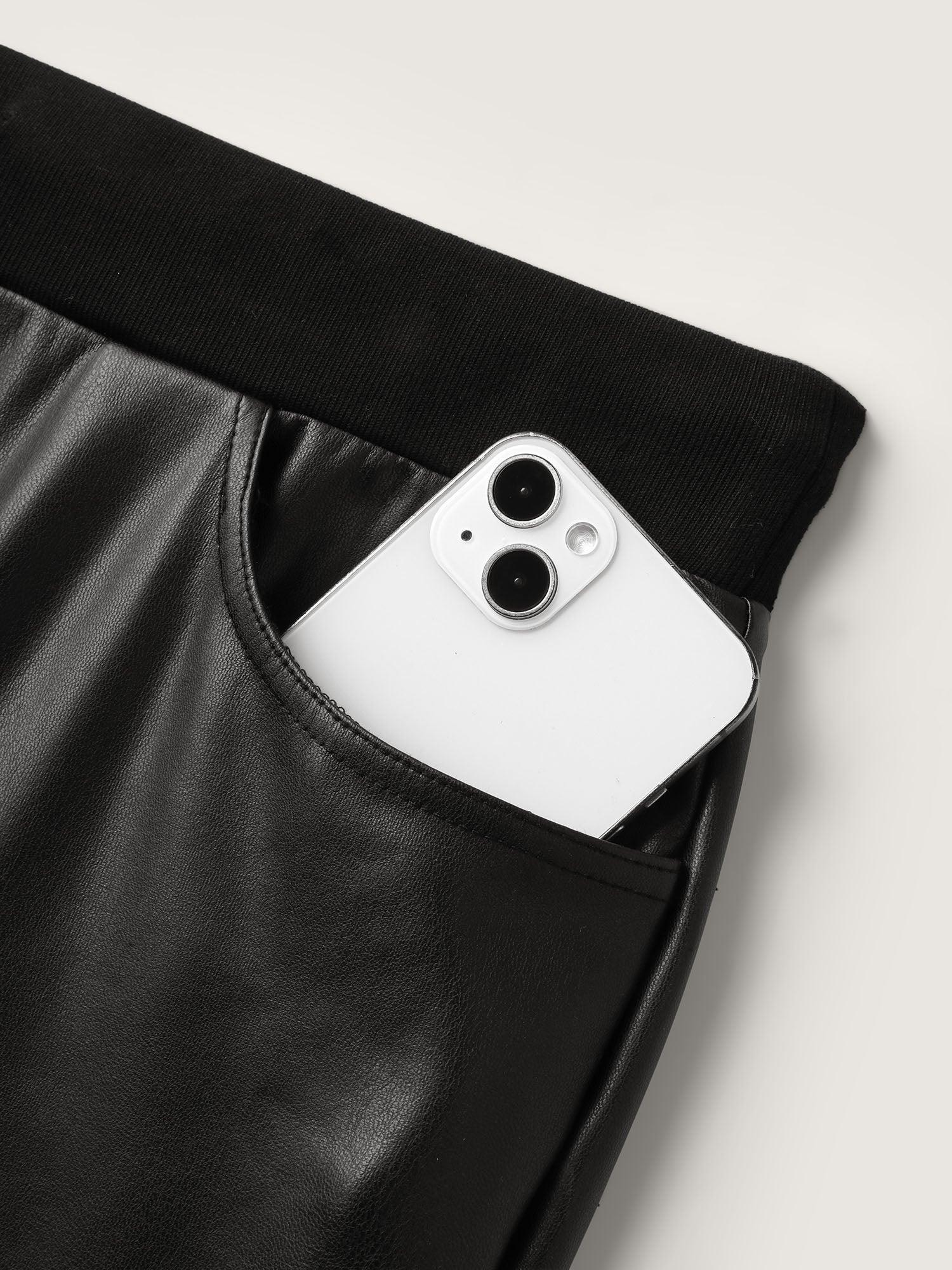 Super Stretchy Drawstring Metallic Look Pants Female Product Image