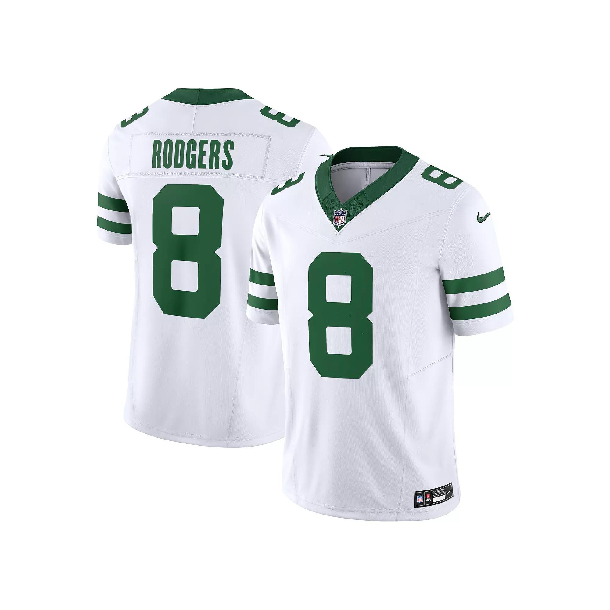 Men's Nike Aaron Rodgers Legacy White New York Jets Vapor F.U.S.E. Limited Jersey, Size: 3XL Product Image