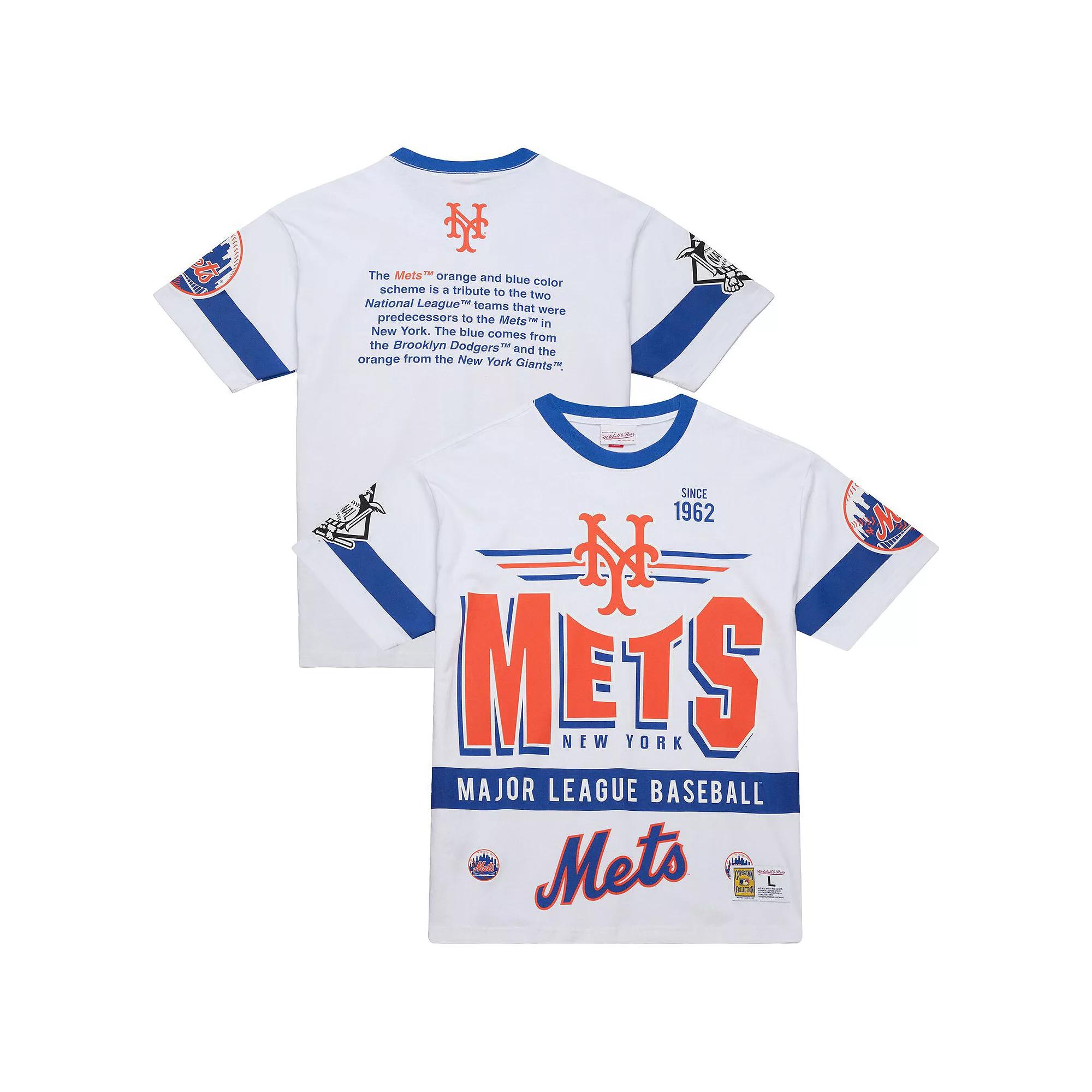 Men's Mitchell & Ness White New York Mets Cooperstown Collection Team Origins Premium T-Shirt, Size: Medium Product Image