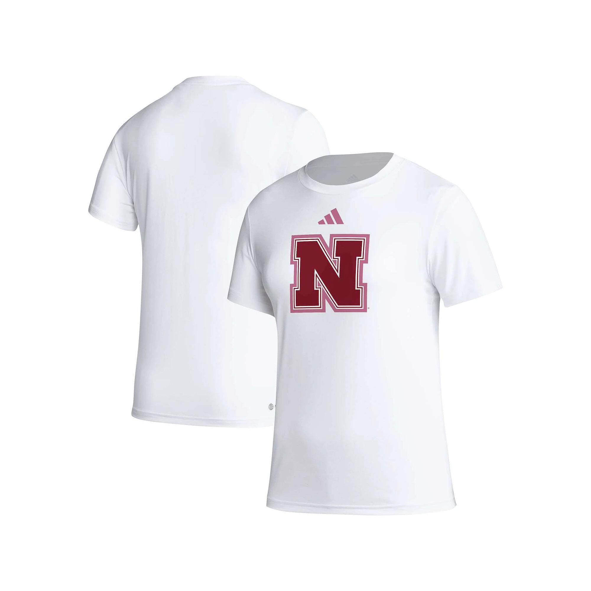 Women's adidas White Nebraska Huskers AEROREADY Breast Cancer Awareness Pregame T-Shirt, Size: Small Product Image