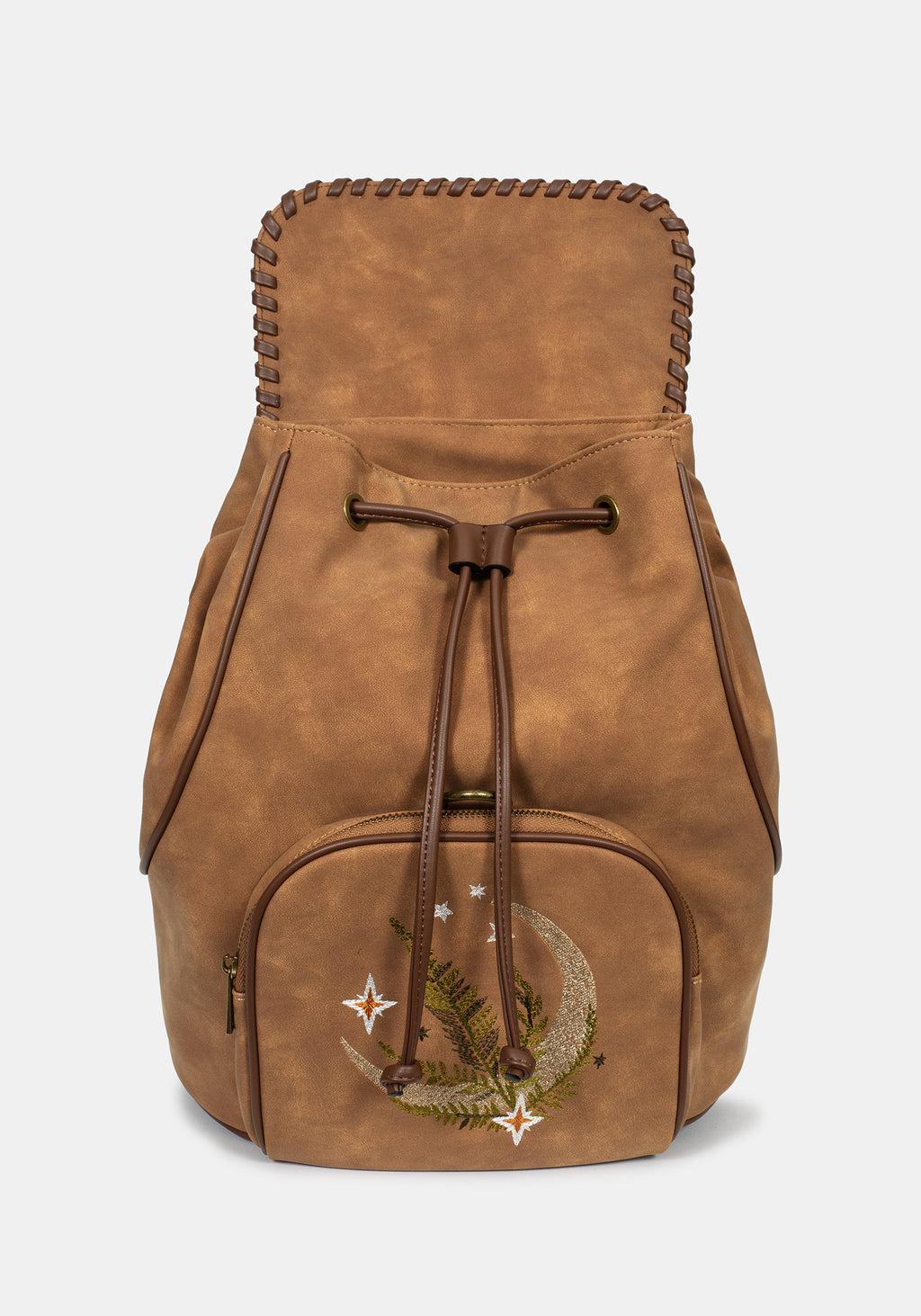 Moonlit Moon Embroidered Backpack Product Image