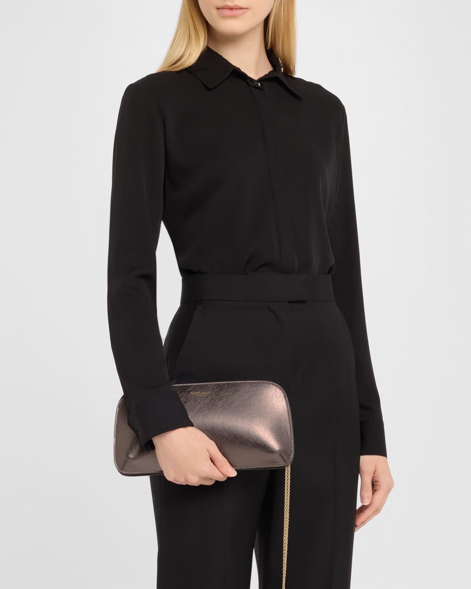 La Prima Large Metallic Leather Clutch Bag Product Image