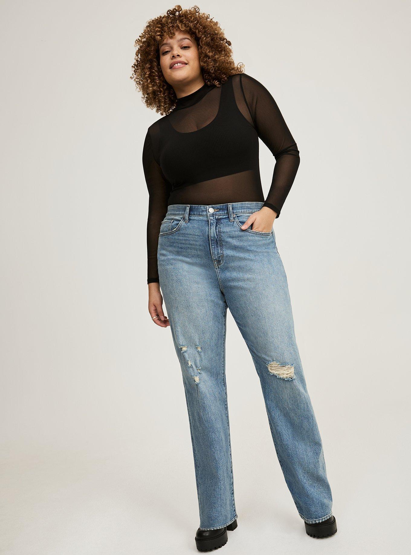 High Rise Straight Elastic Waist Jean Product Image