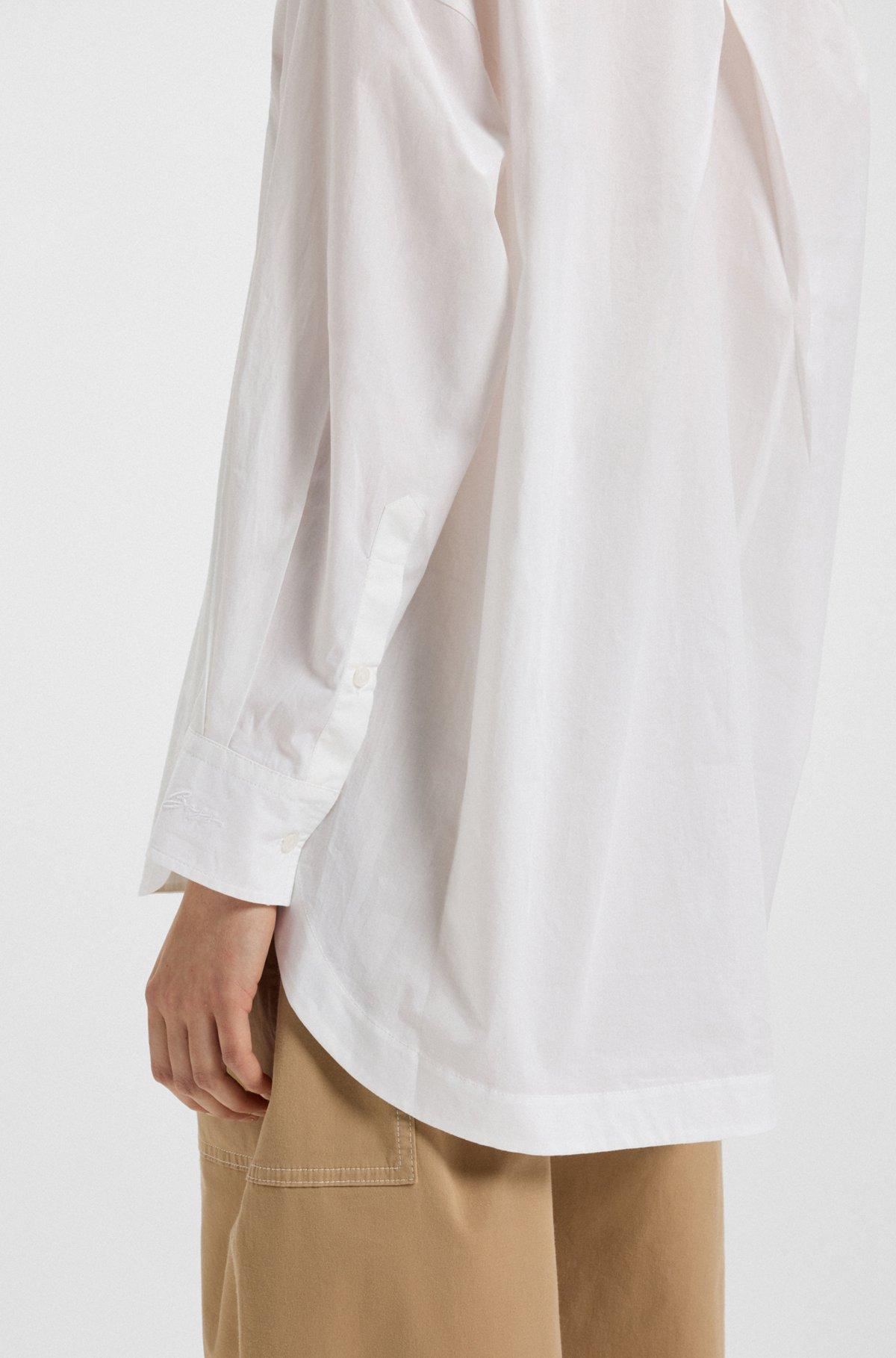 BOSS - Oversize-fit blouse in cotton poplin - White Product Image