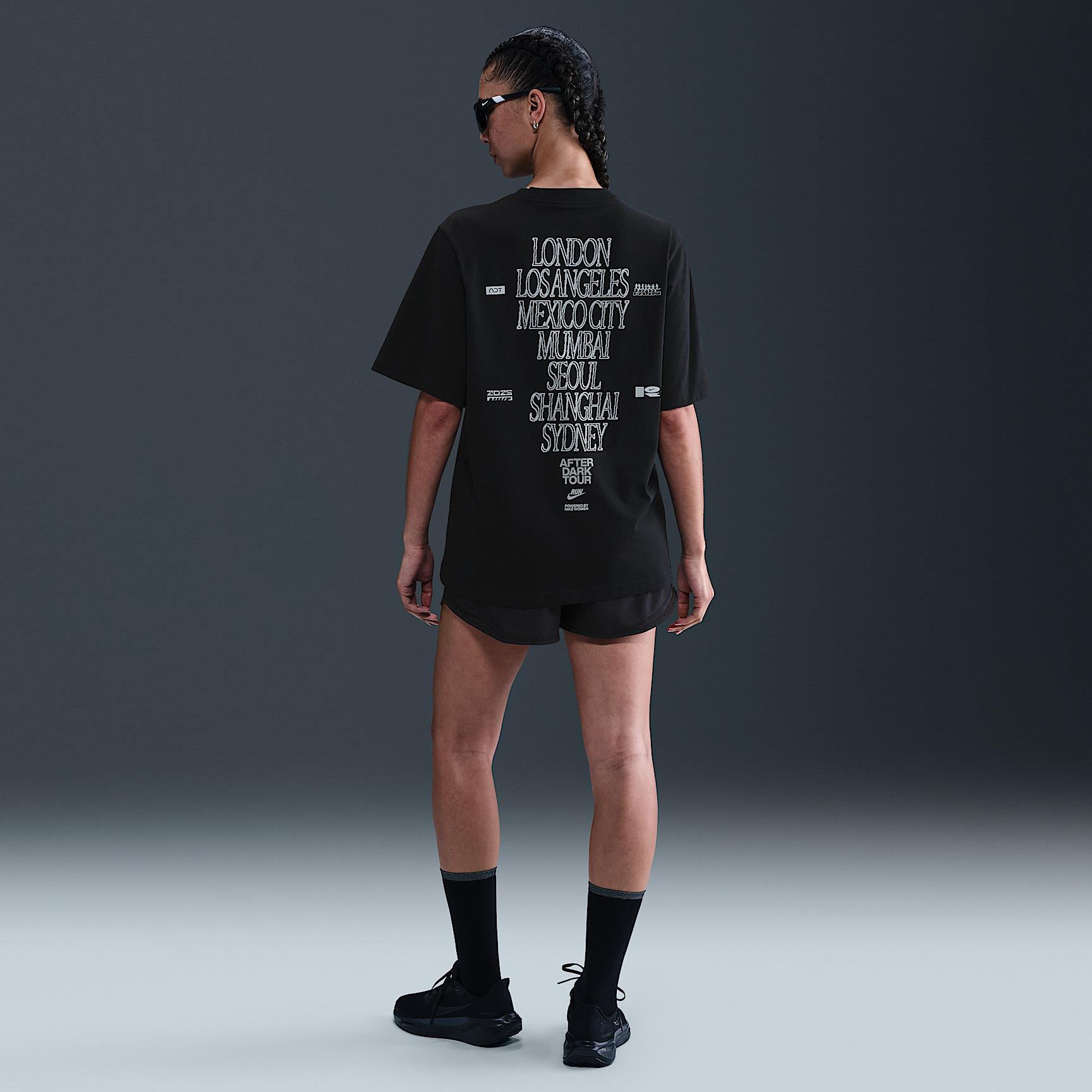 Nike Womens After Dark Tour Loose Short-Sleeve T-Shirt | IF4053-010 Product Image