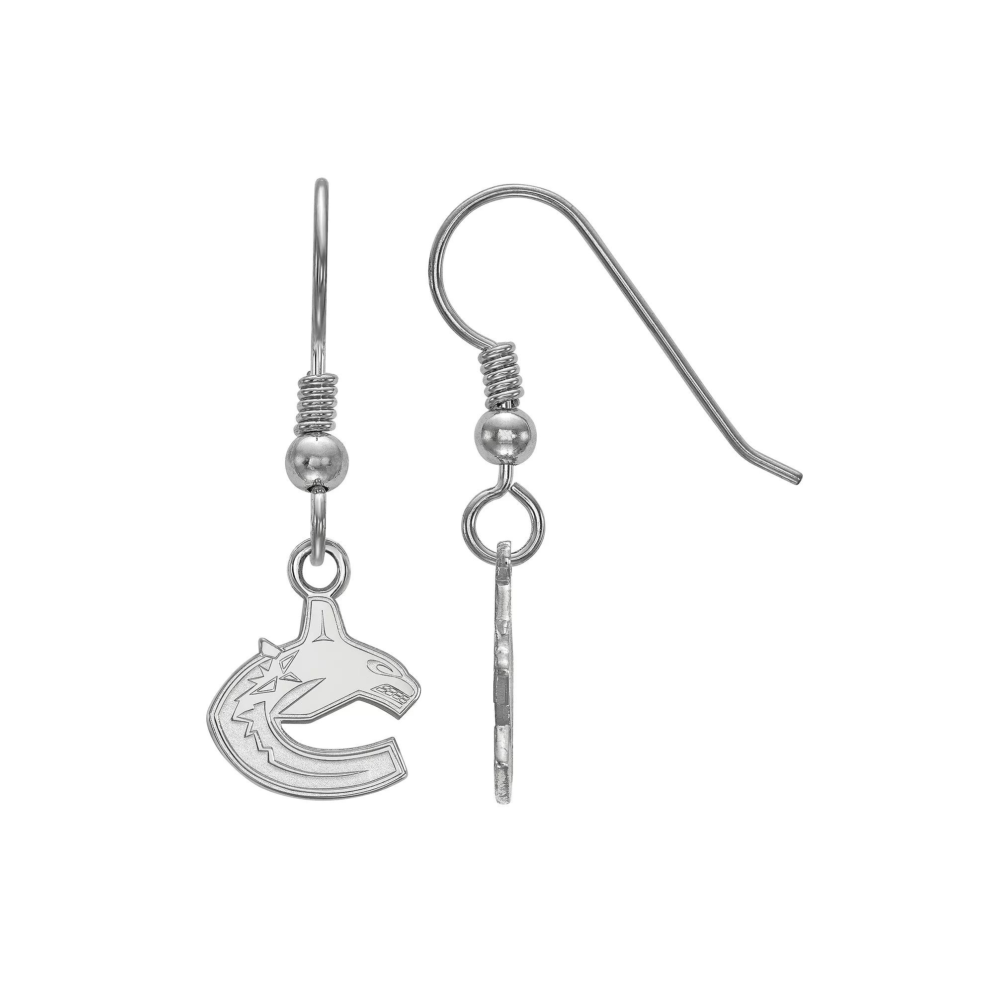 LogoArt Vancouver Canucks 14k Gold Over Silver Mini Dangle Wire Earrings, Women's, Sterling Silver Product Image