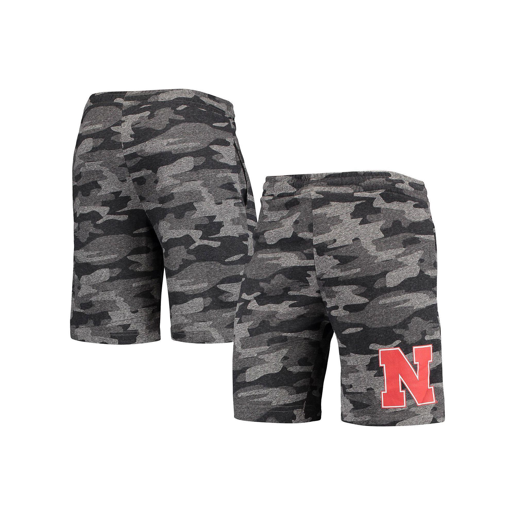 Men's Concepts Sport Charcoal/Gray Nebraska Huskers Camo Backup Terry Jam Lounge Shorts,  Product Image