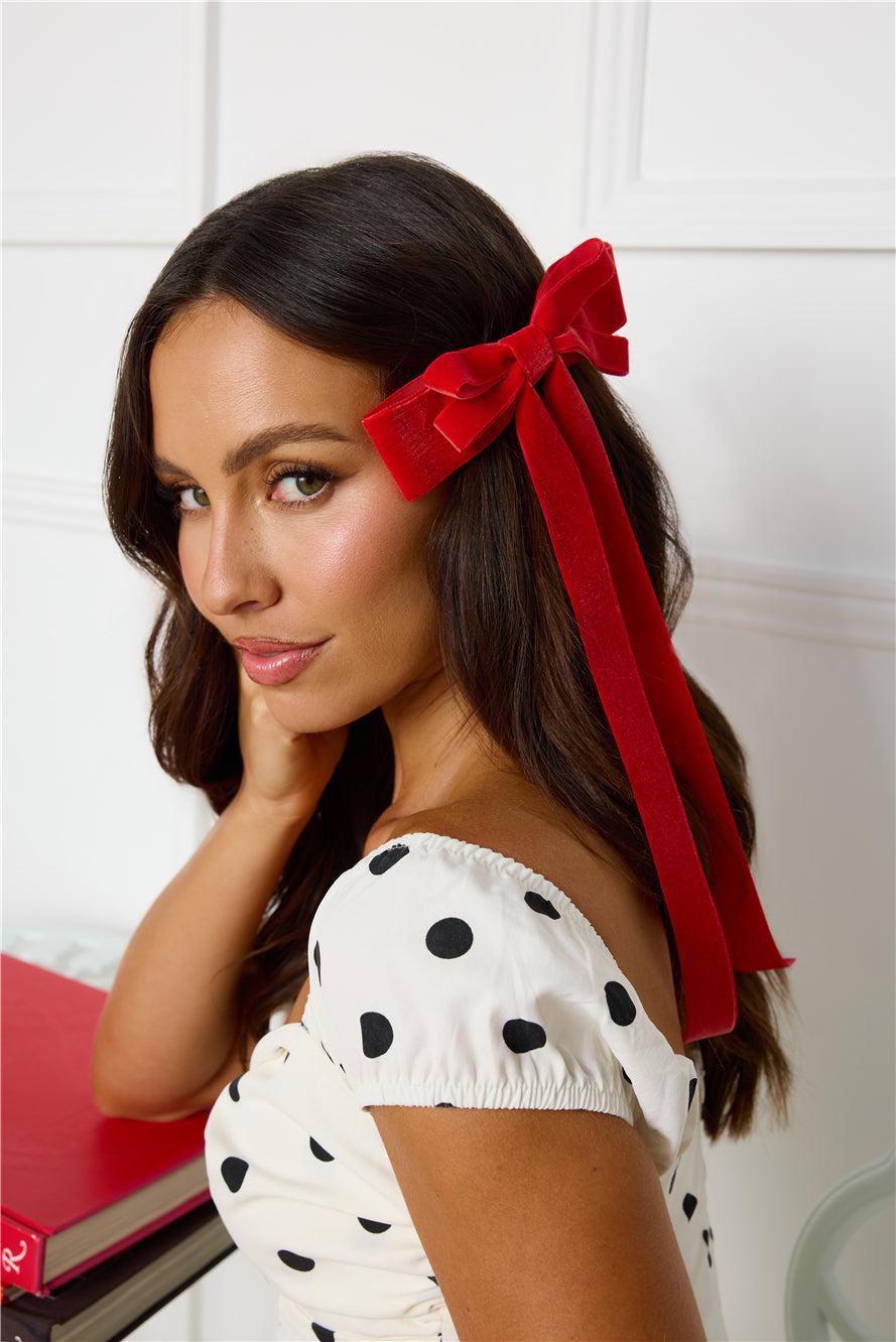 Extravagant Bow Hair Clip Red Product Image