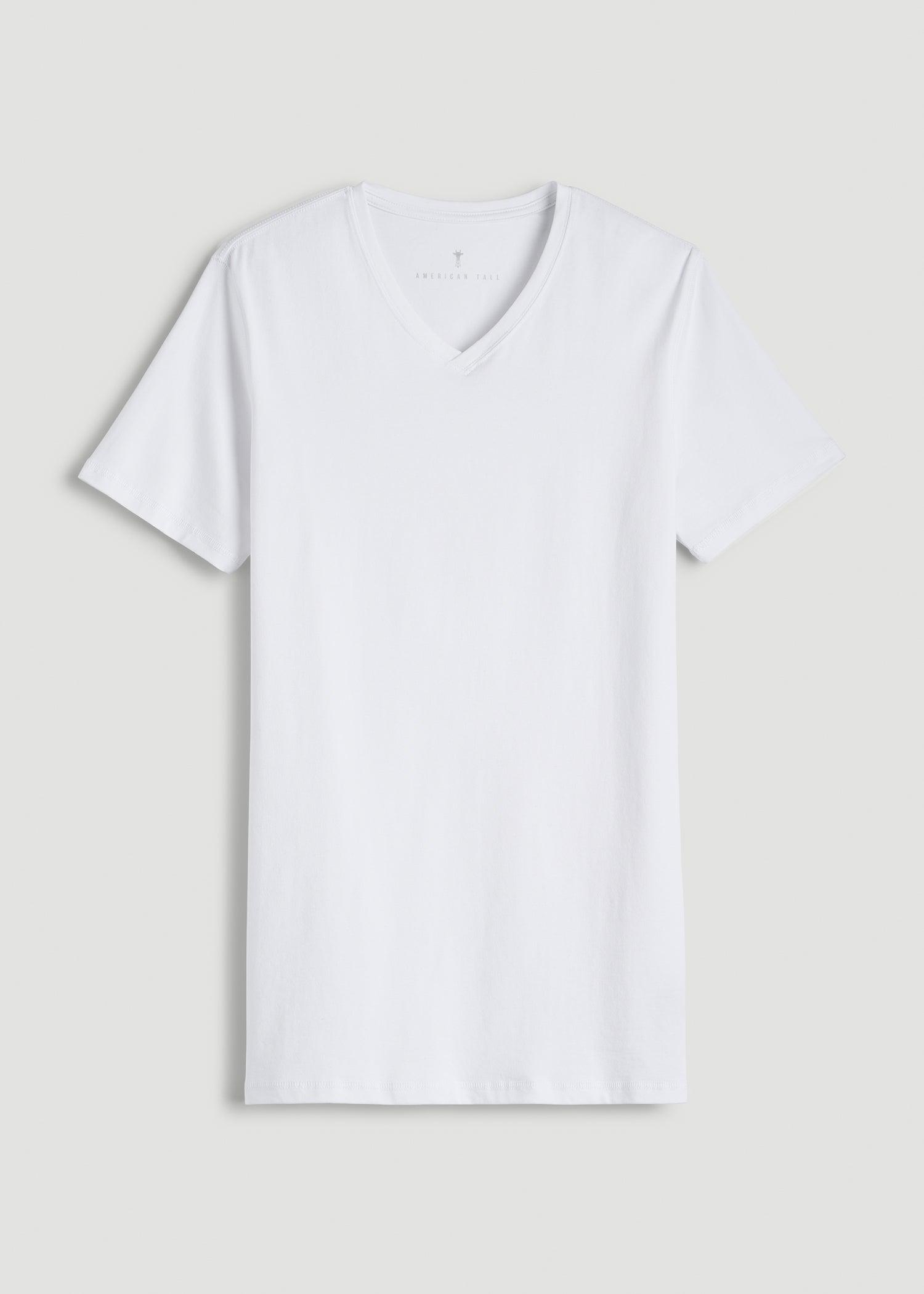 The Essential SLIM-FIT V-Neck Tee for Tall Men in White Male Product Image