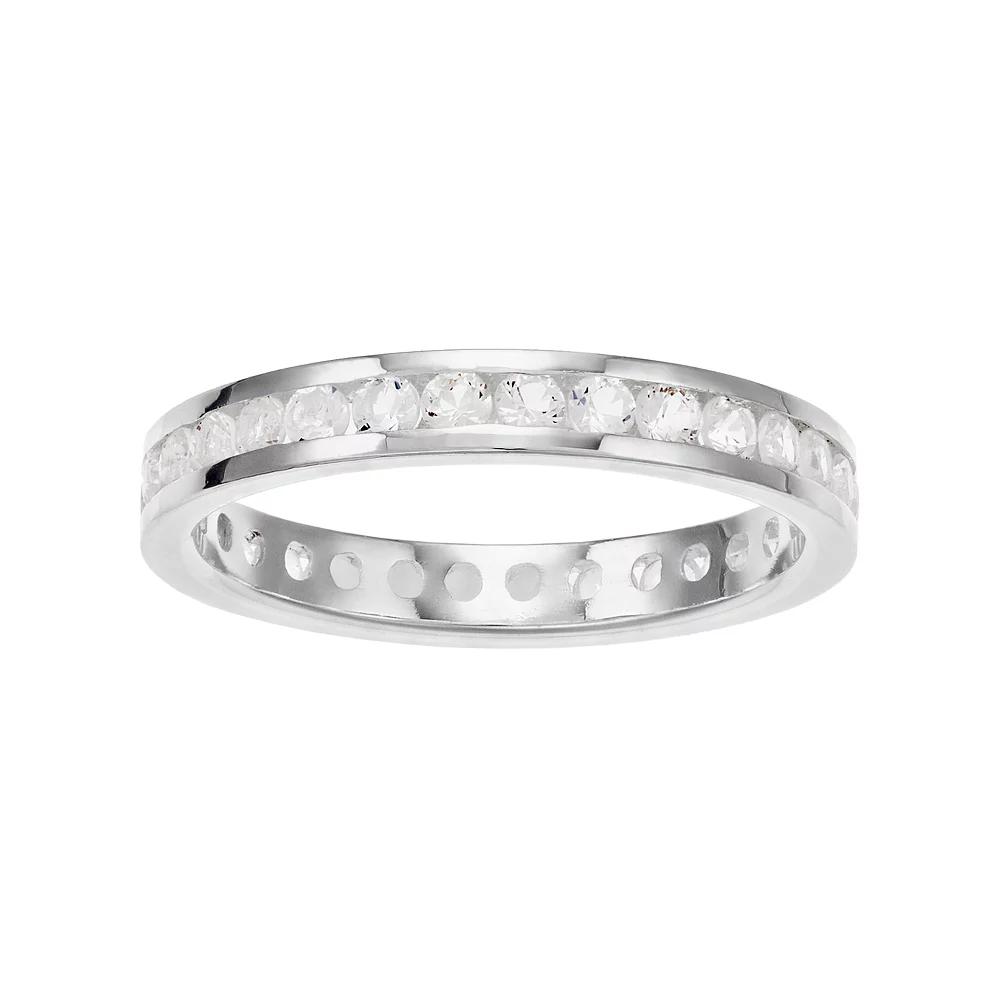 Traditions Jewelry Company Sterling Silver Channel-Set White Topaz Birthstone Ring, Women's,  Product Image