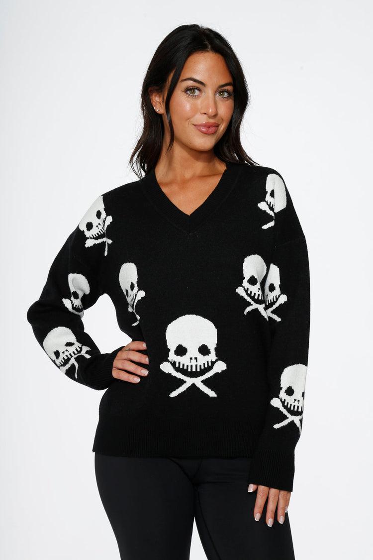 Black Skulls Sweater Product Image