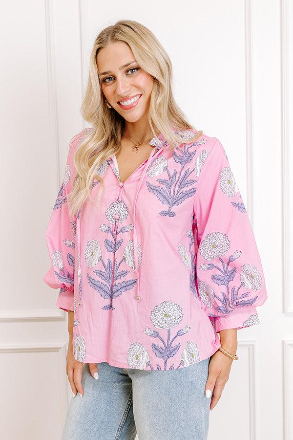 Botanical Brunch Floral Top in Pink Product Image