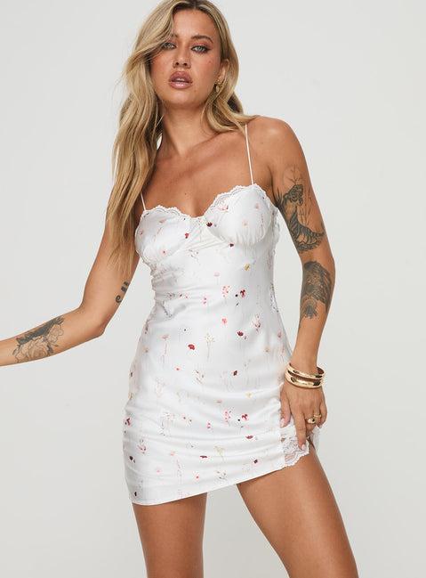 Snowbird Mini Dress White / Floral Product Image