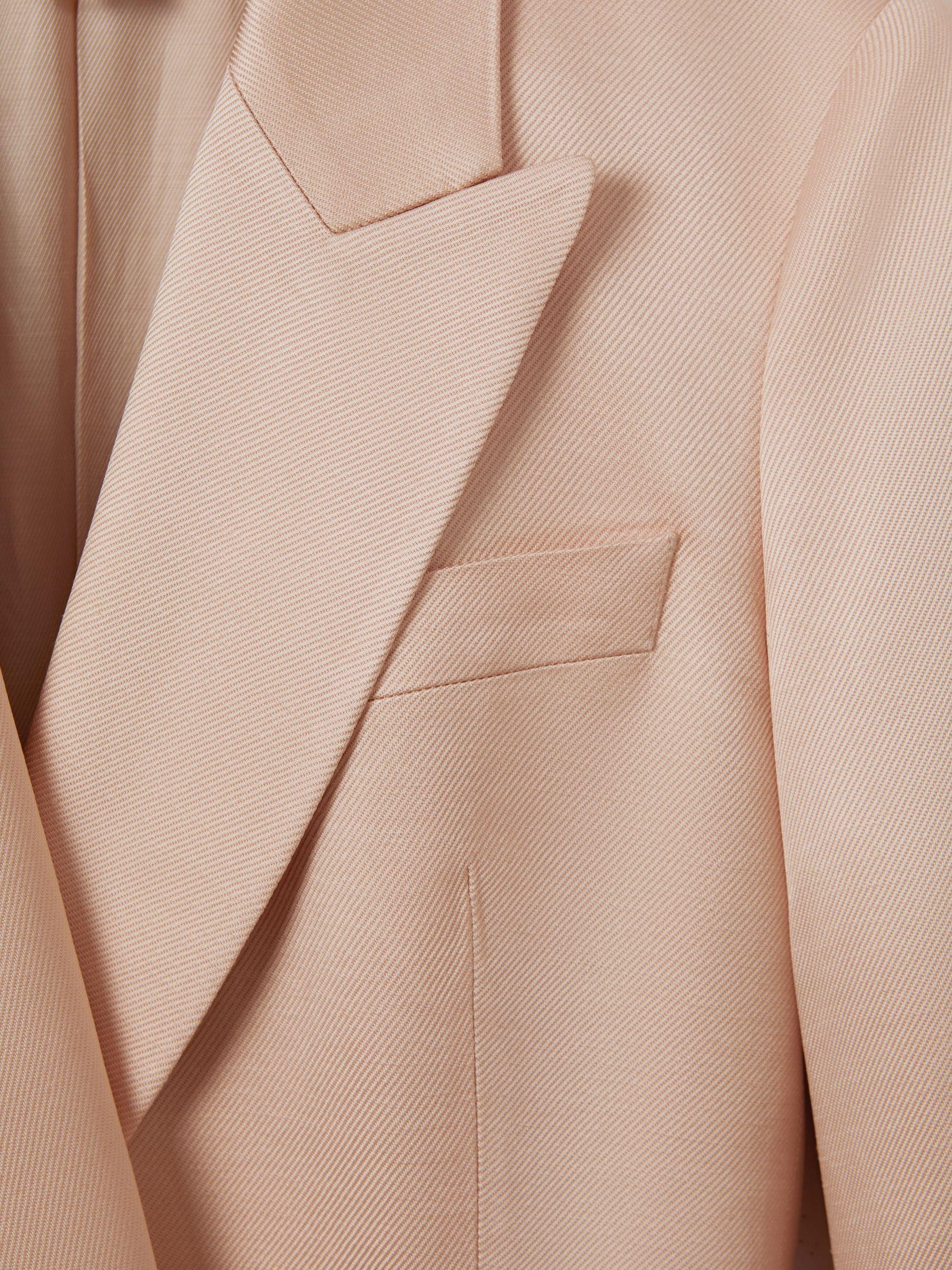 Double Breasted Satin Blazer in Pink Product Image