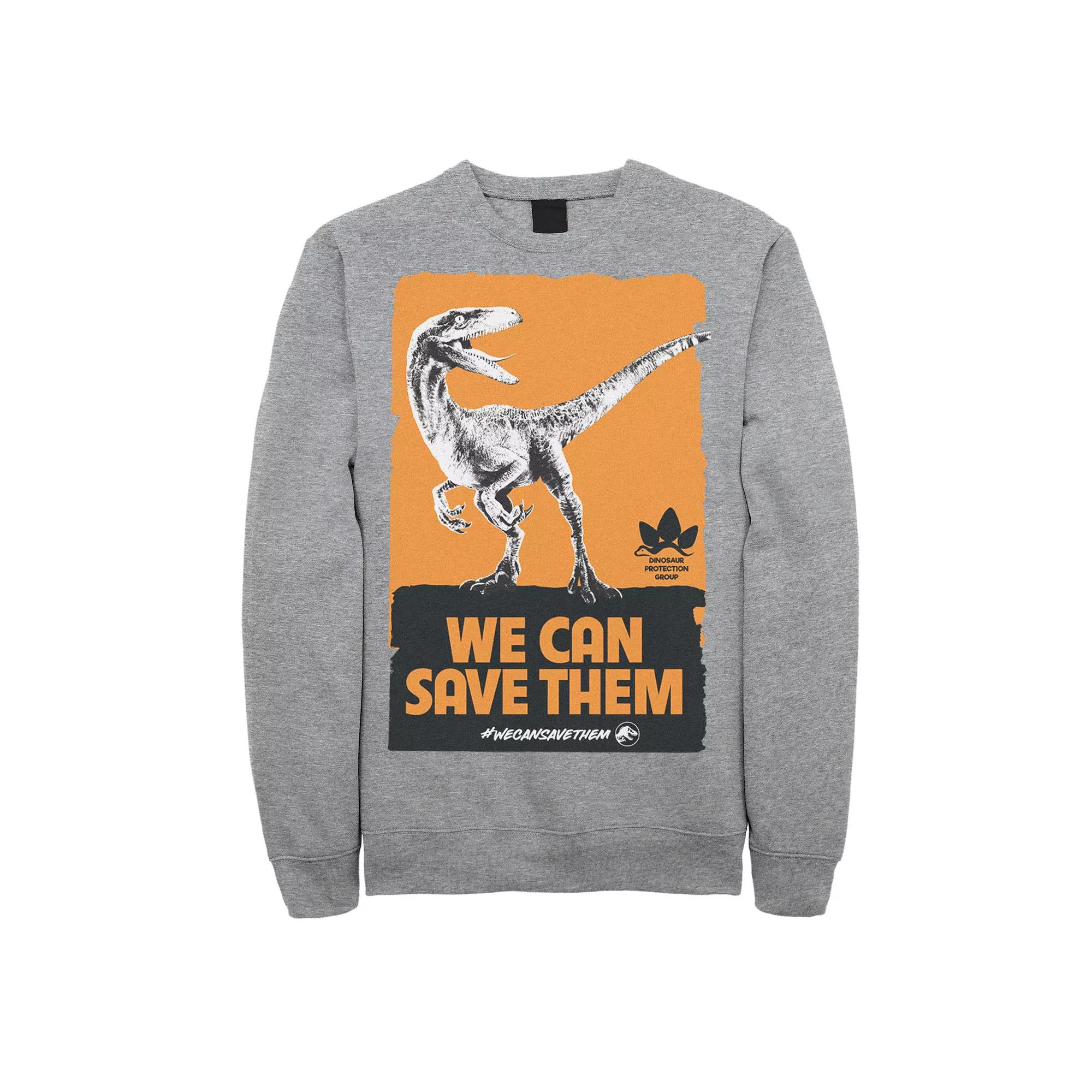 Men's Jurassic World We Can Save Them Poster Sweatshirt,  Product Image