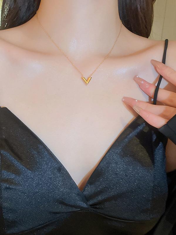 Geometric Solid Color Necklaces Accessories Product Image