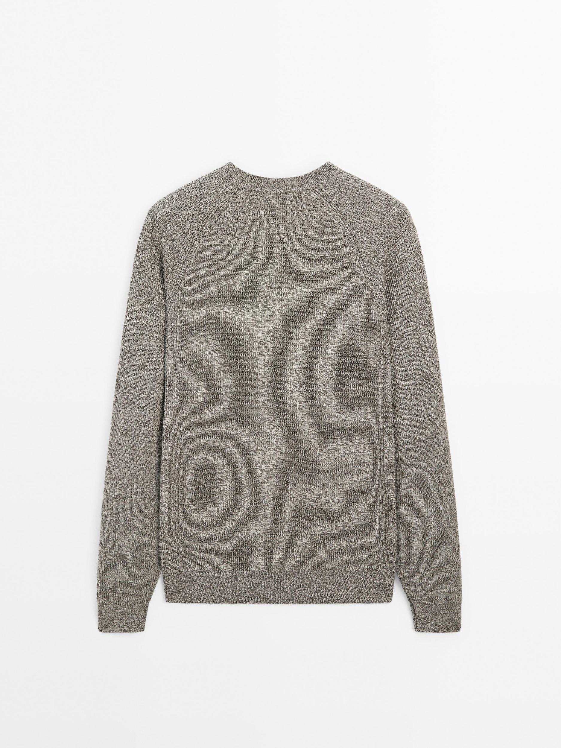 Crew neck mouliné knit sweater Product Image
