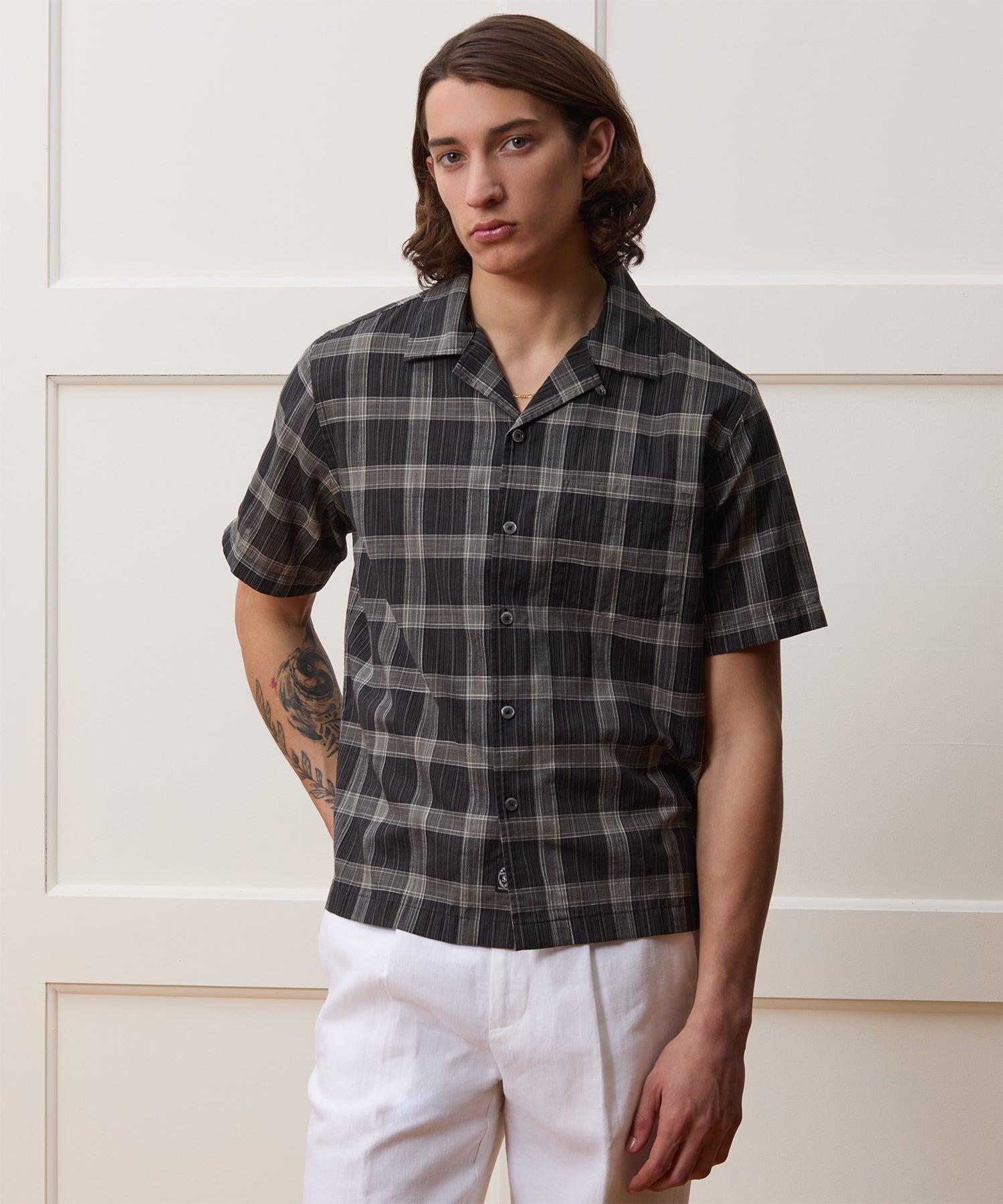 Cropped Cotton Summerweight Camp Collar Shirt Product Image