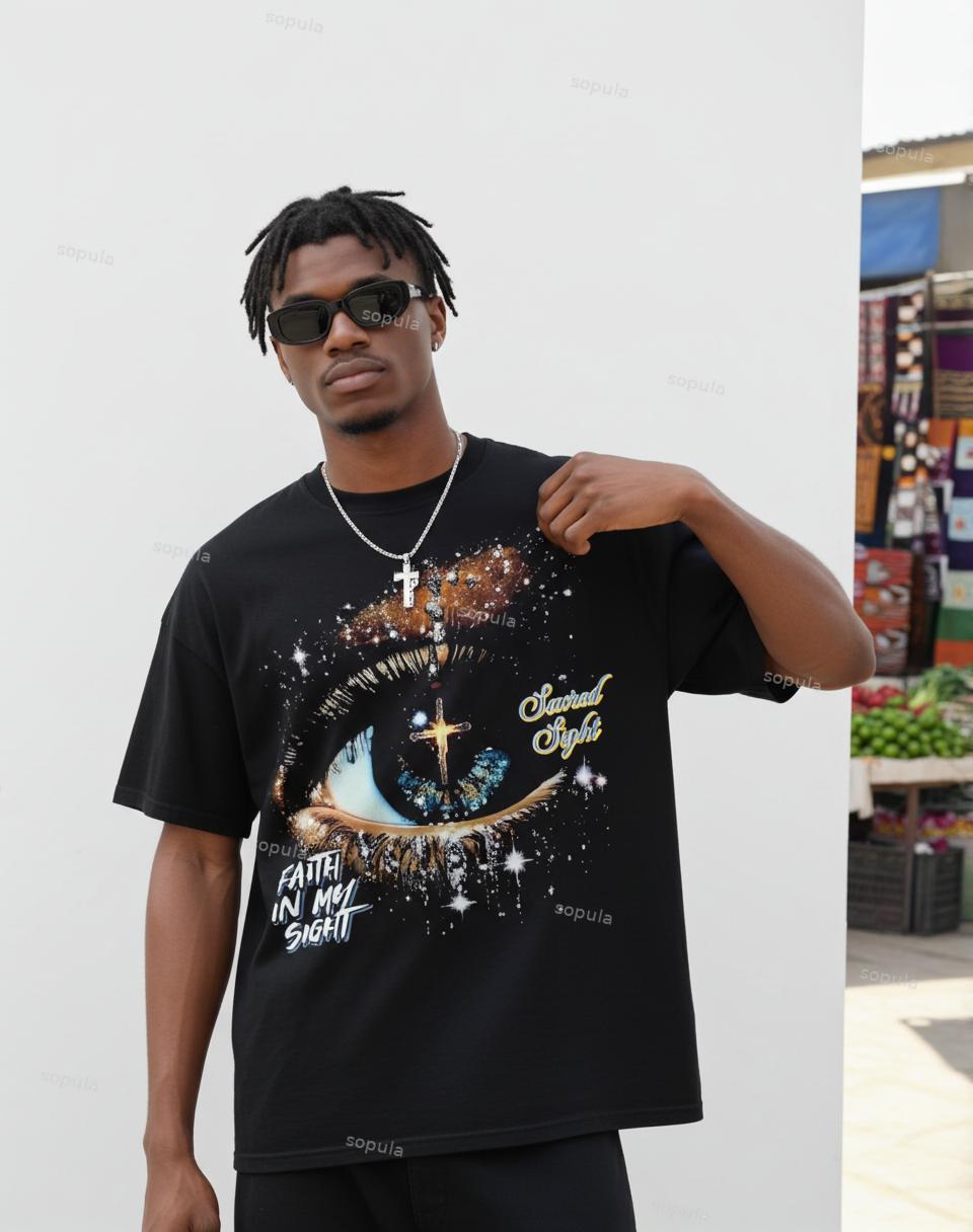 Eye Cross Starry Sky Graphic T-Shirt Product Image