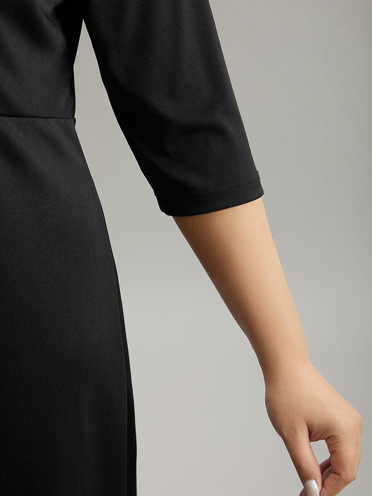 Round Neck Sequin Pearl Beaded Dress Female Product Image