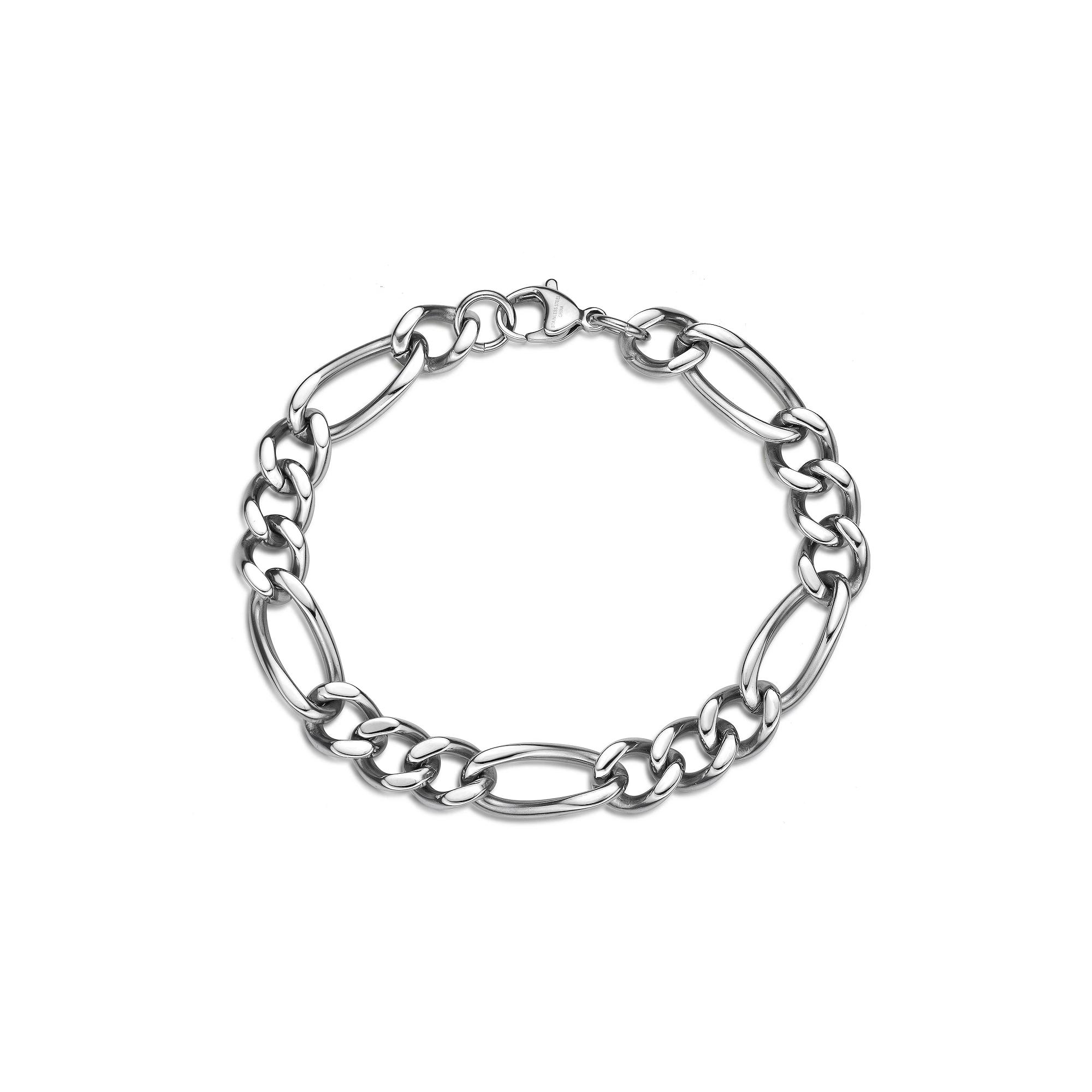 Men's LYNX Stainless Steel Figaro Chain Bracelet, Size: 9" Product Image