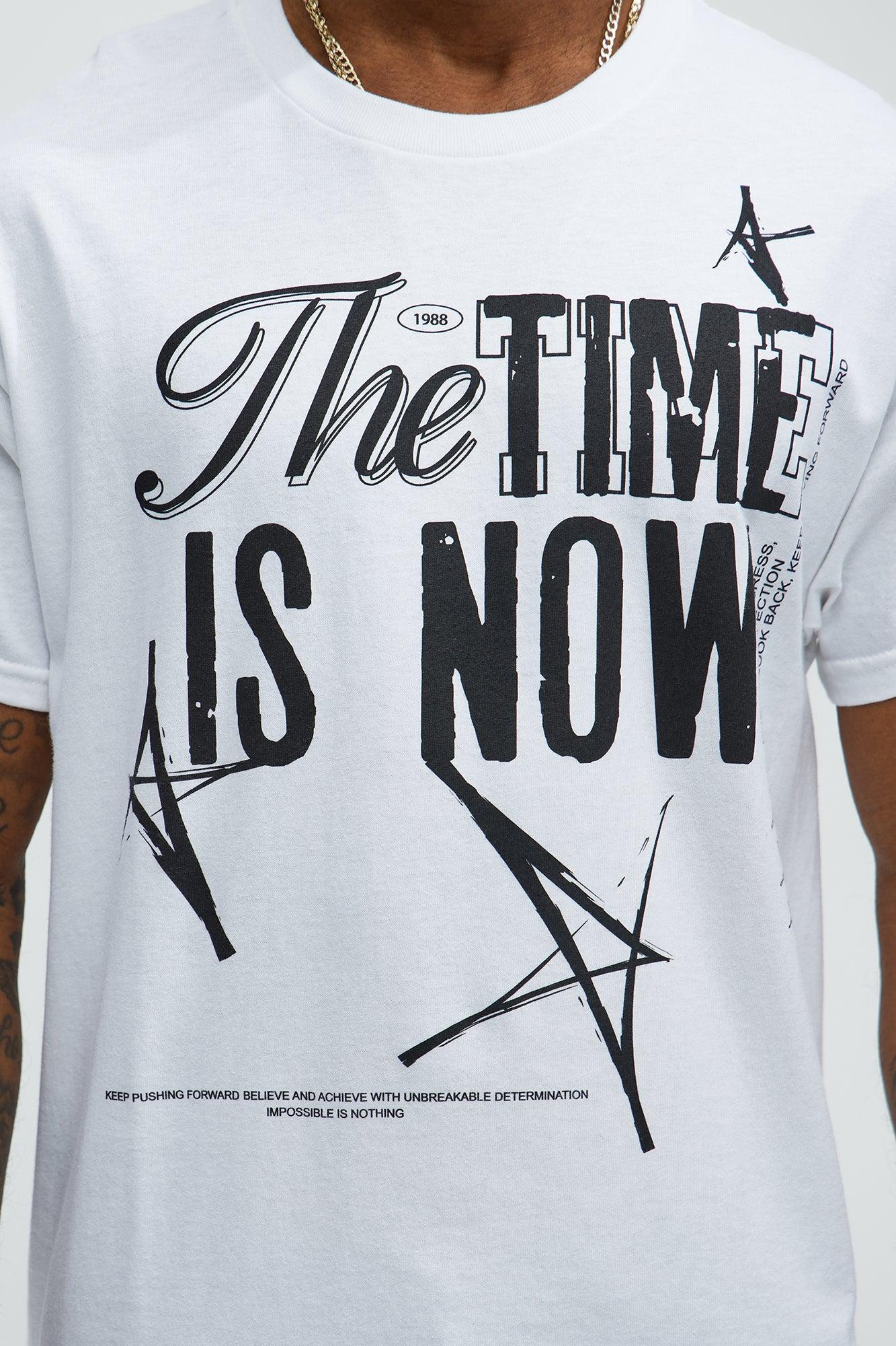 The Time Is Now Short Sleeve Tee - White Male Product Image