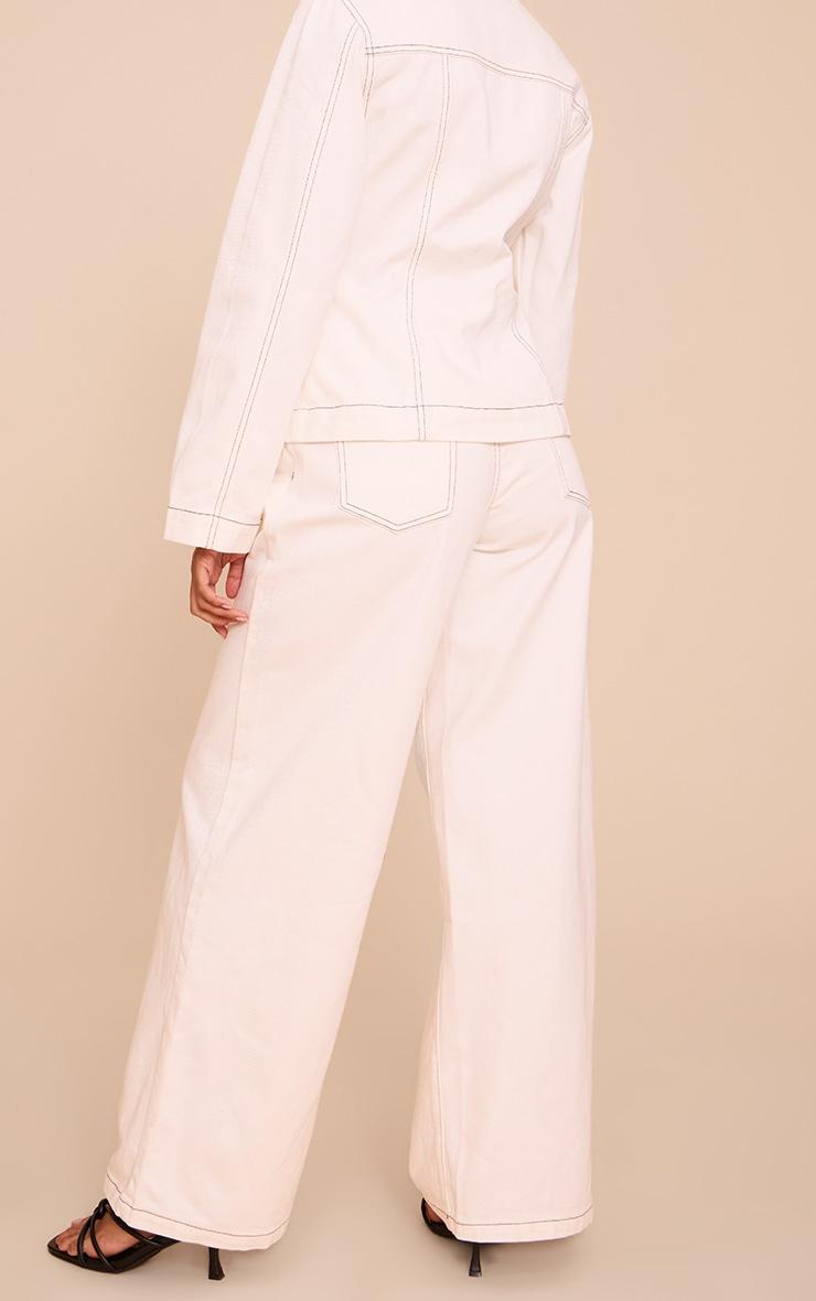 White Mid Waisted Denim Jeans Product Image