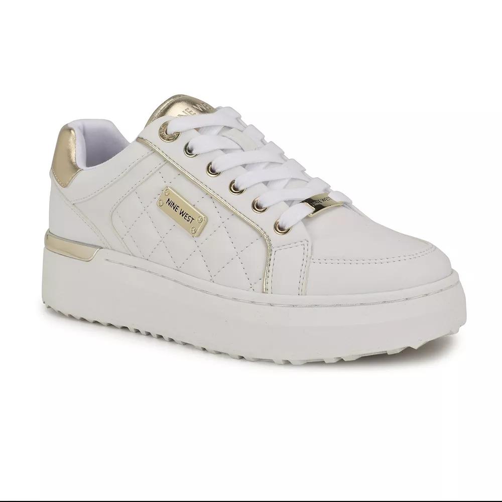 Nine West Cafee Women's Platform Sneakers, Size: 8.5, White Gold Product Image