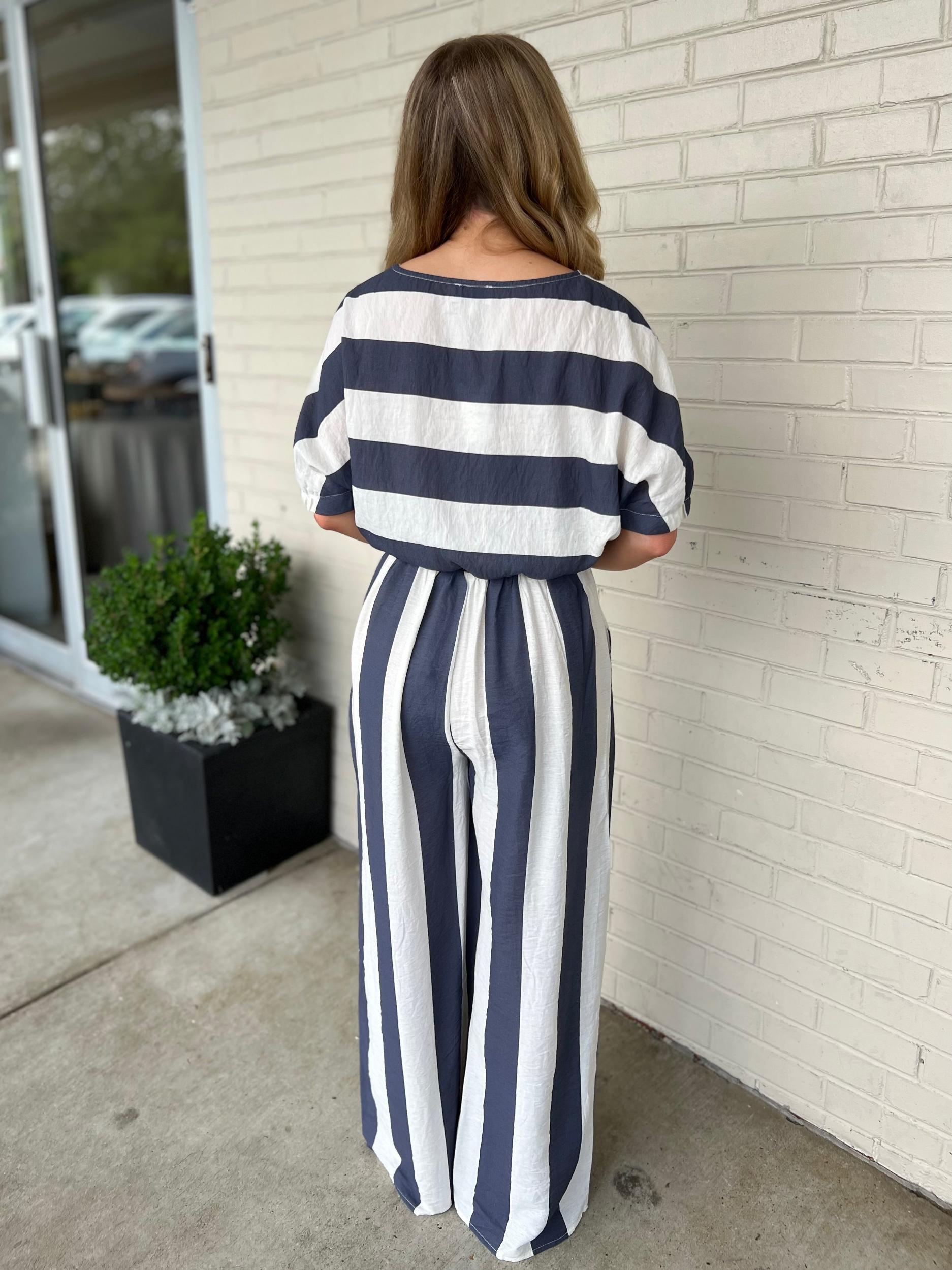 Delaney Wide Leg Striped Pants Product Image