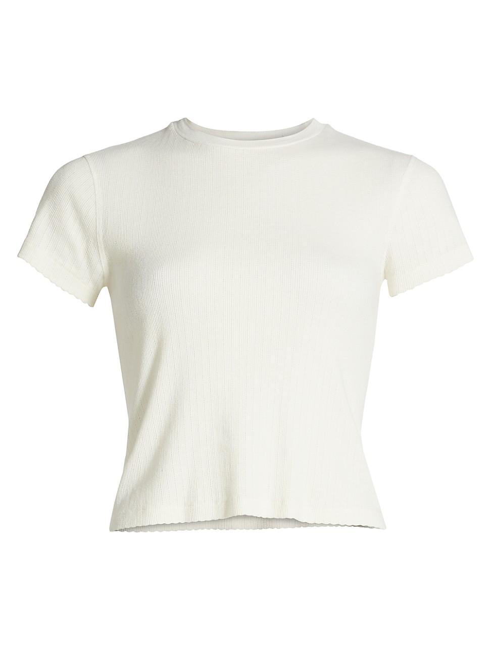 Womens 90s Baby Cotton Pointelle T-Shirt Product Image