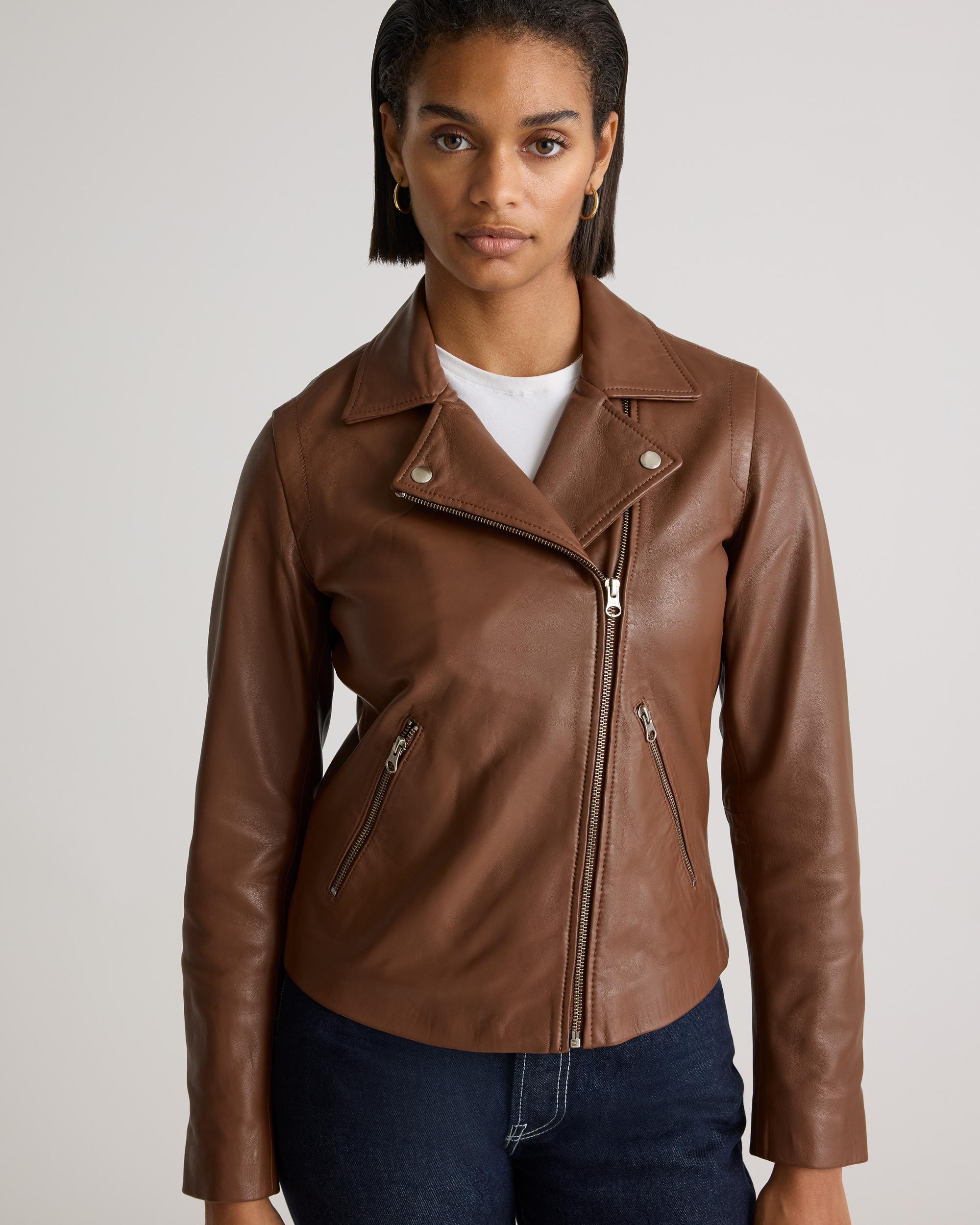 Quince | Women's 100% Washed Leather Biker Jacket Product Image