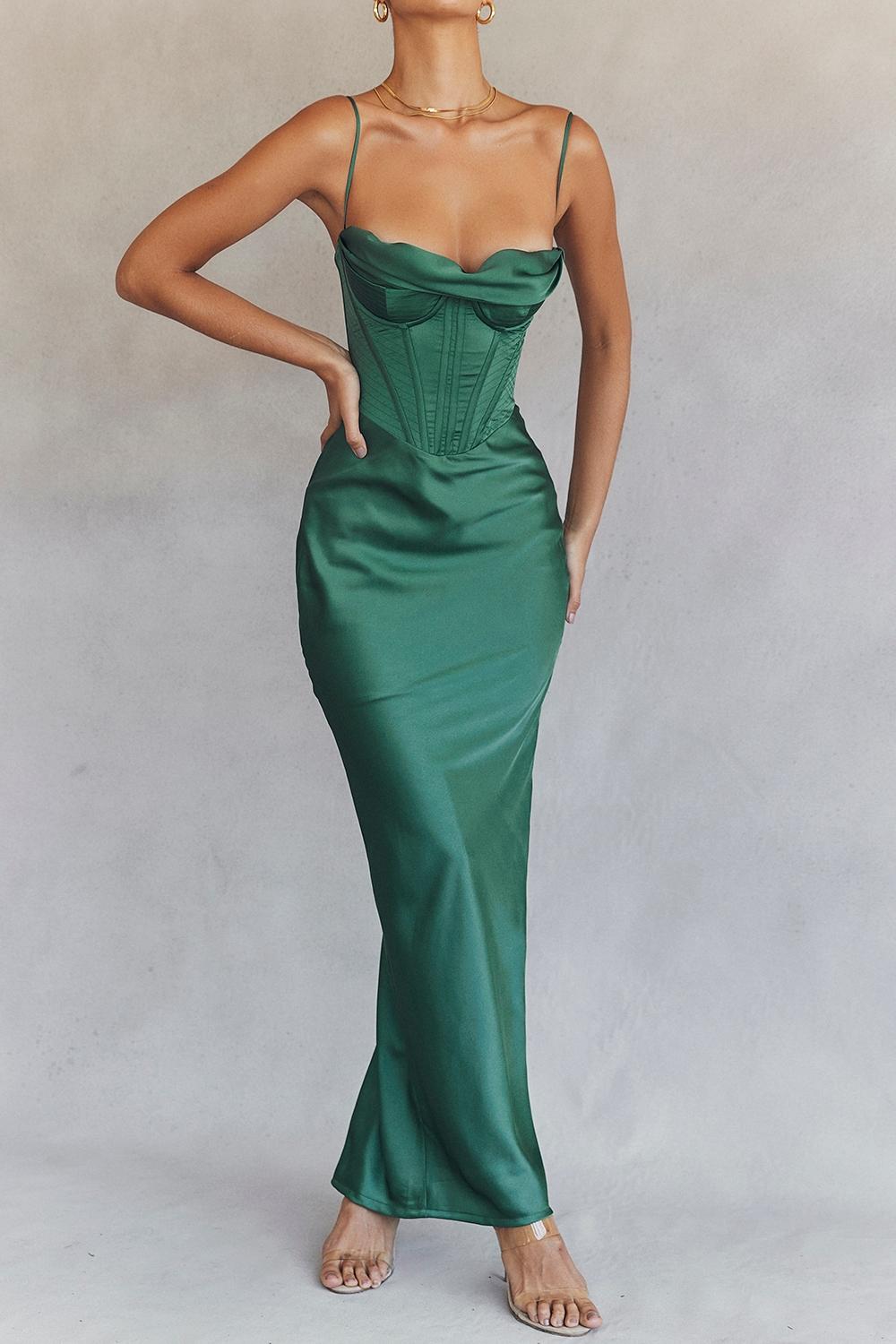 Charmaine  forest corset maxi dress Product Image