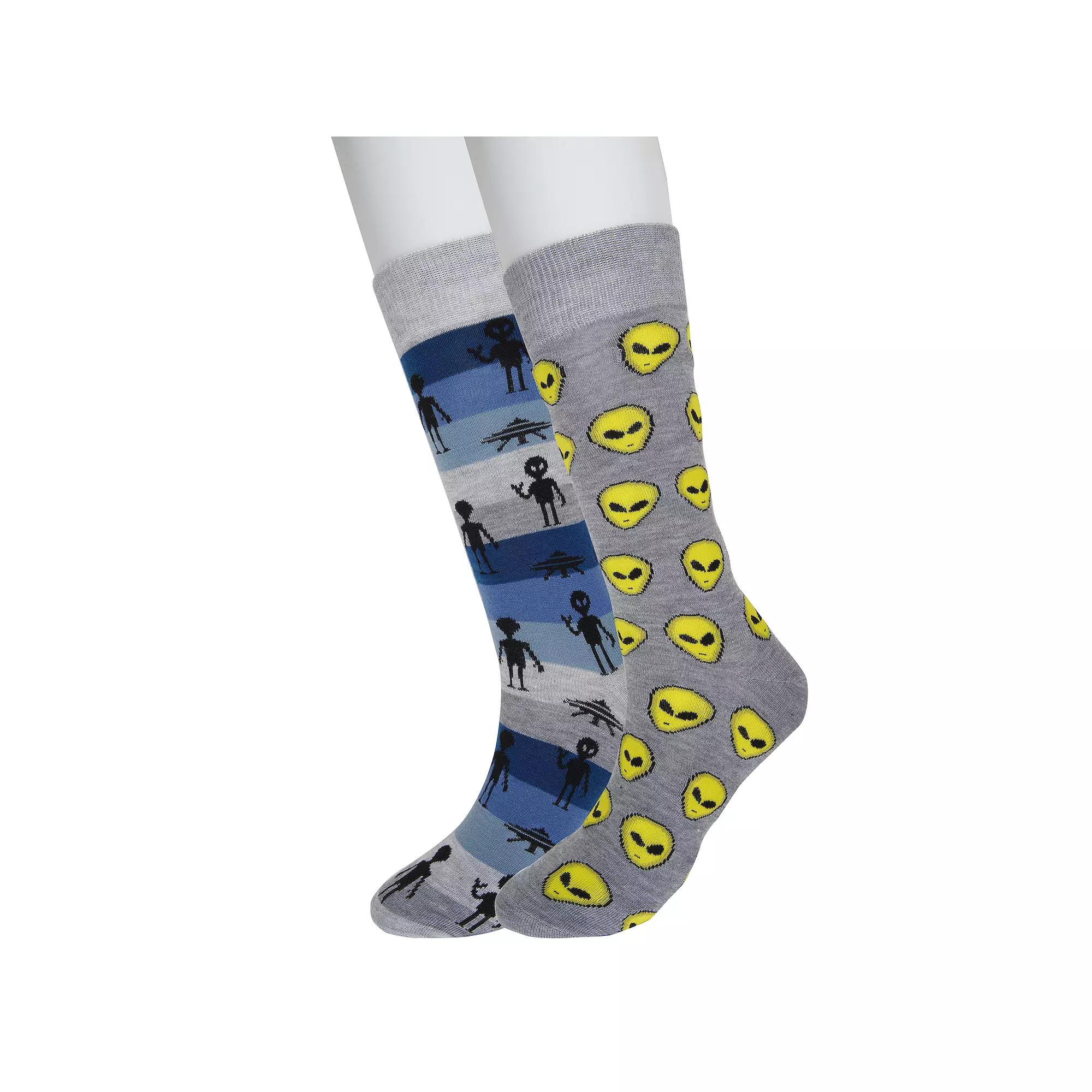 Men's Twisted Toes Novelty Socks, Alien Product Image