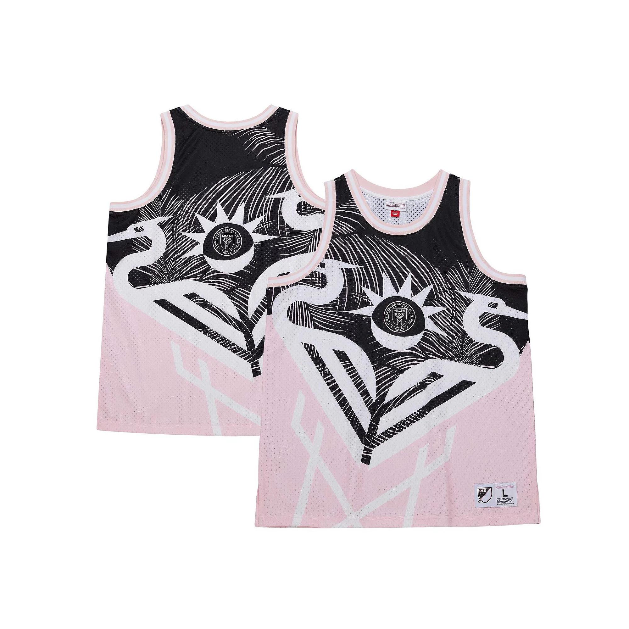 Men's Mitchell & Ness Pink Inter Miami CF Heron Mesh Tank Top, Size: Large, Mls Pink Product Image