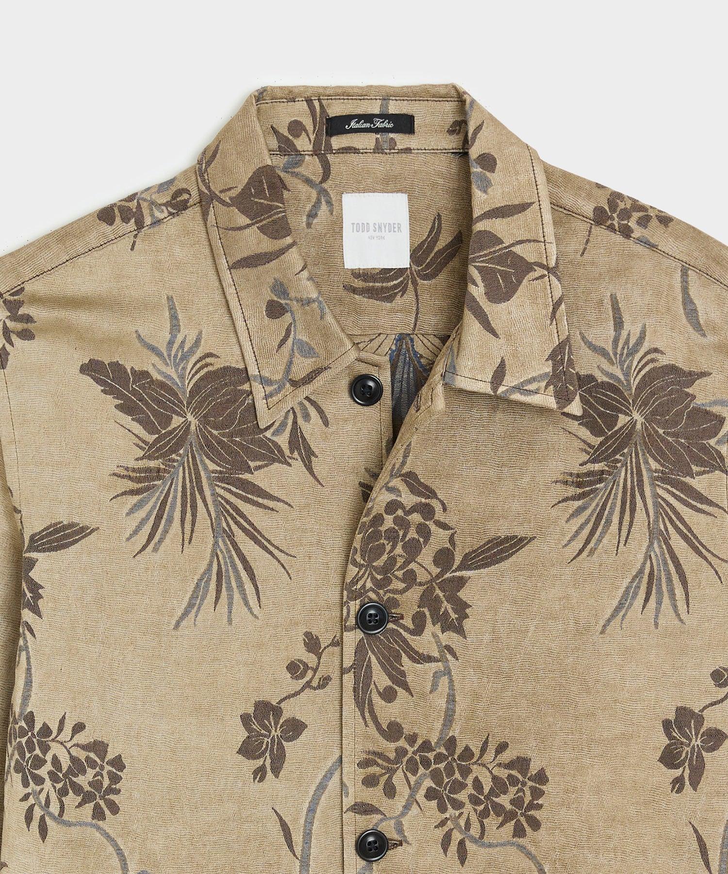 Relaxed Linen Jacquard Shirt Jacket Product Image