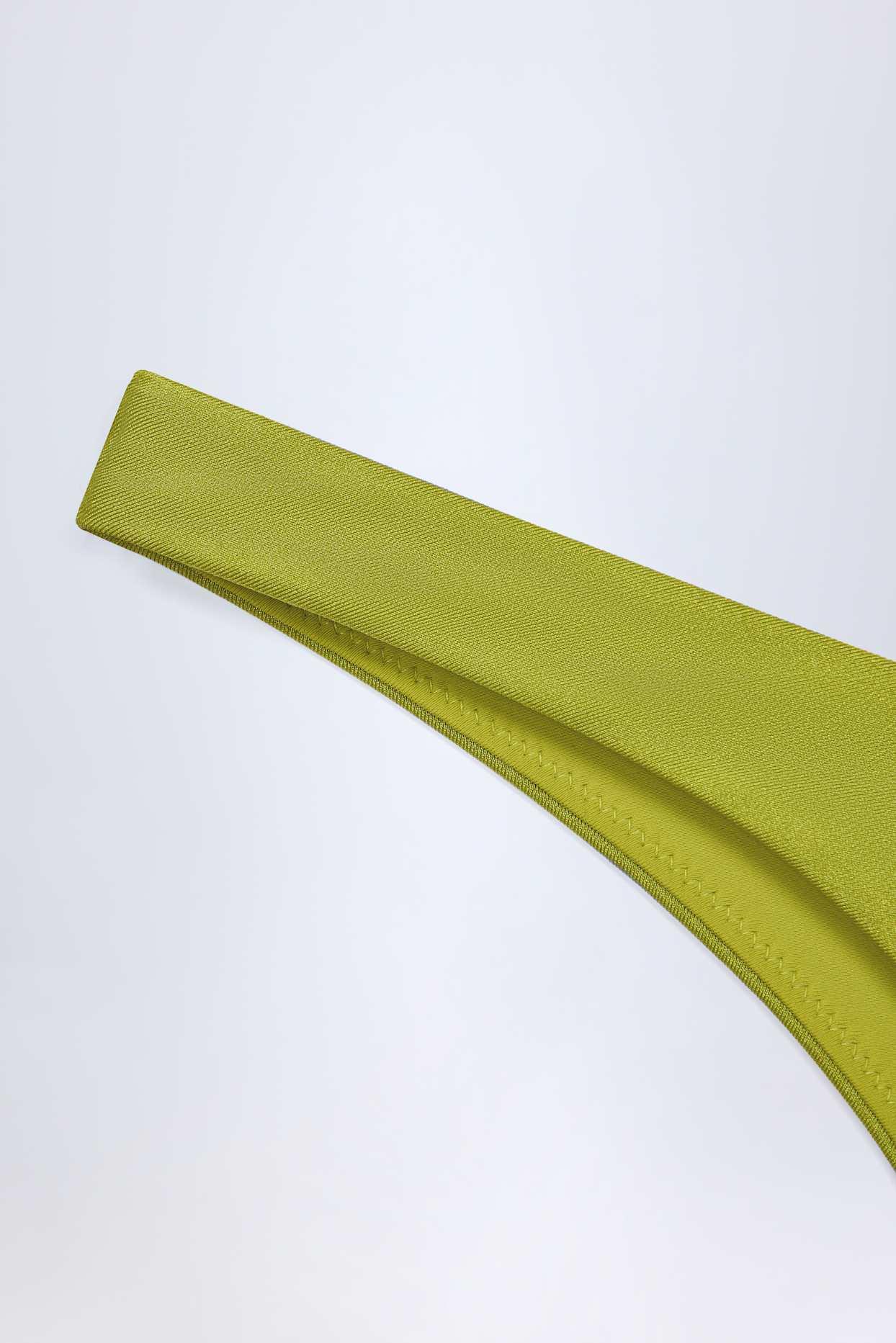 High-Leg Cheeky Bikini Bottoms in Olive Green Product Image