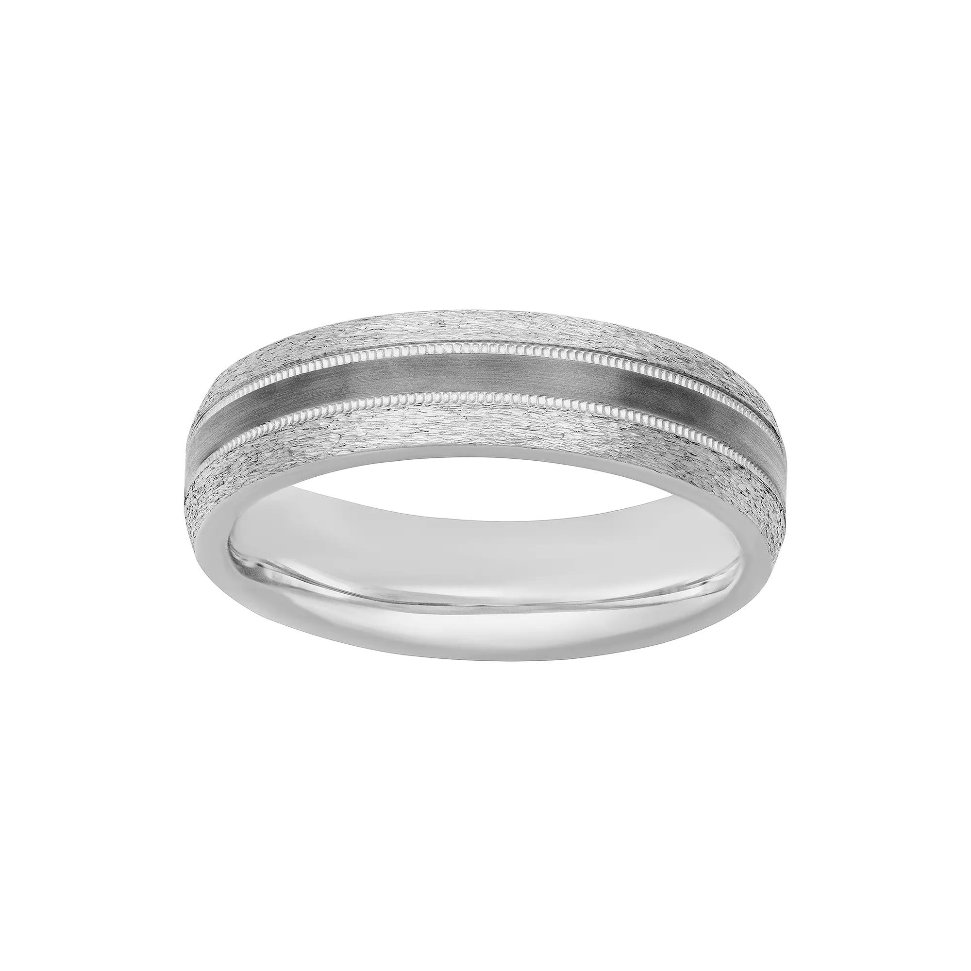 AXL Sterling Silver & Black Rhodium 6 mm Mens Band Two Tone Product Image