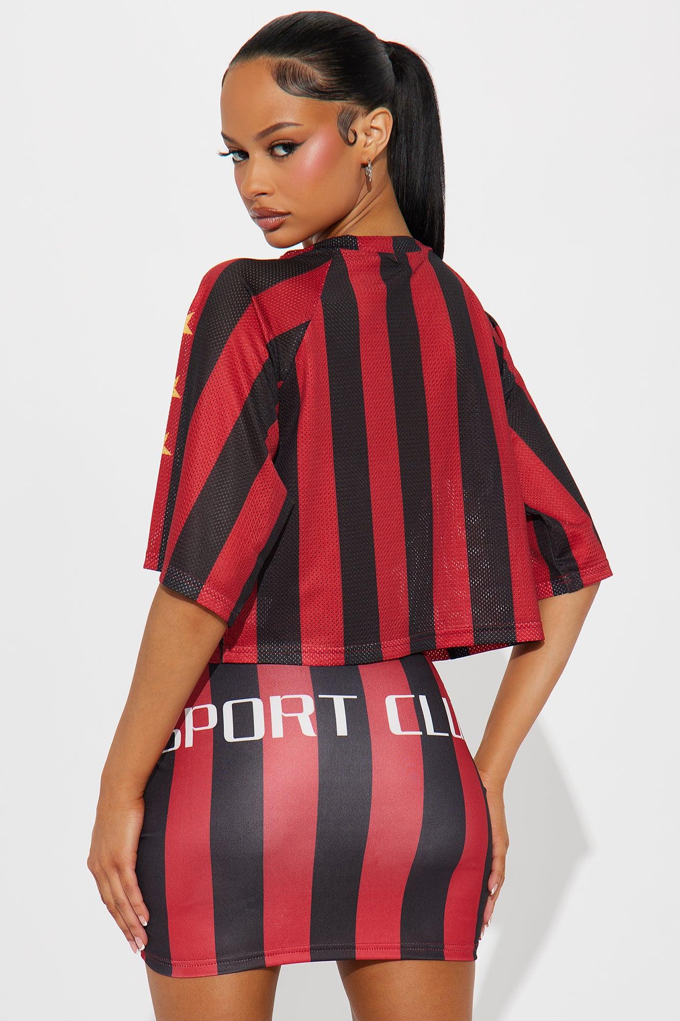 Sport Club Striped Skirt Set - Red/combo Product Image