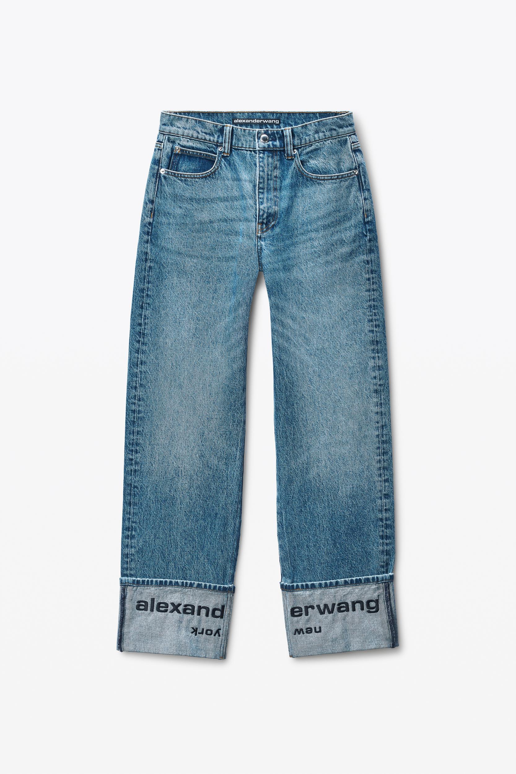 Indigo Logo-embroidered Mid-rise Jeans Product Image
