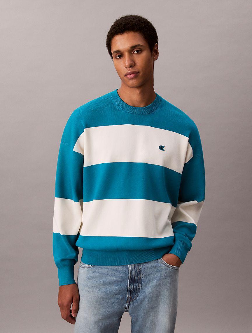 Tech Knit Stripe Relaxed Sweater Product Image
