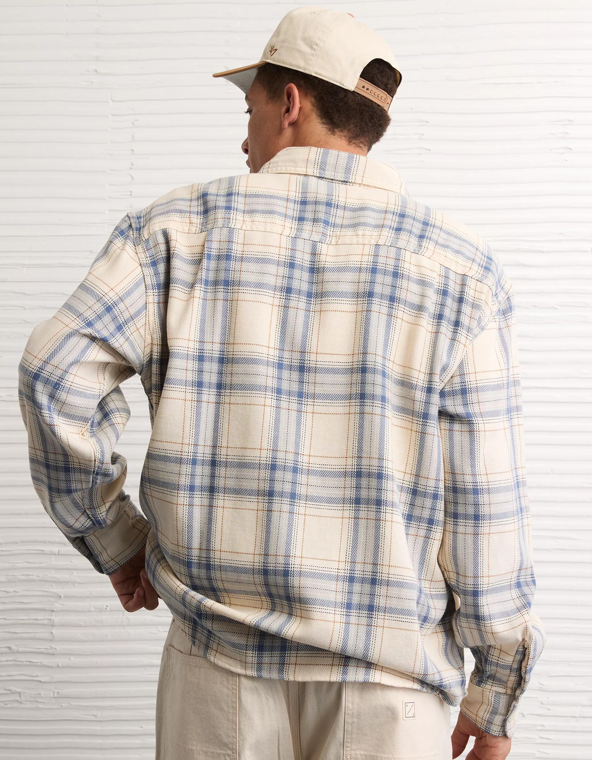 AE Textured Flannel Shirt Product Image