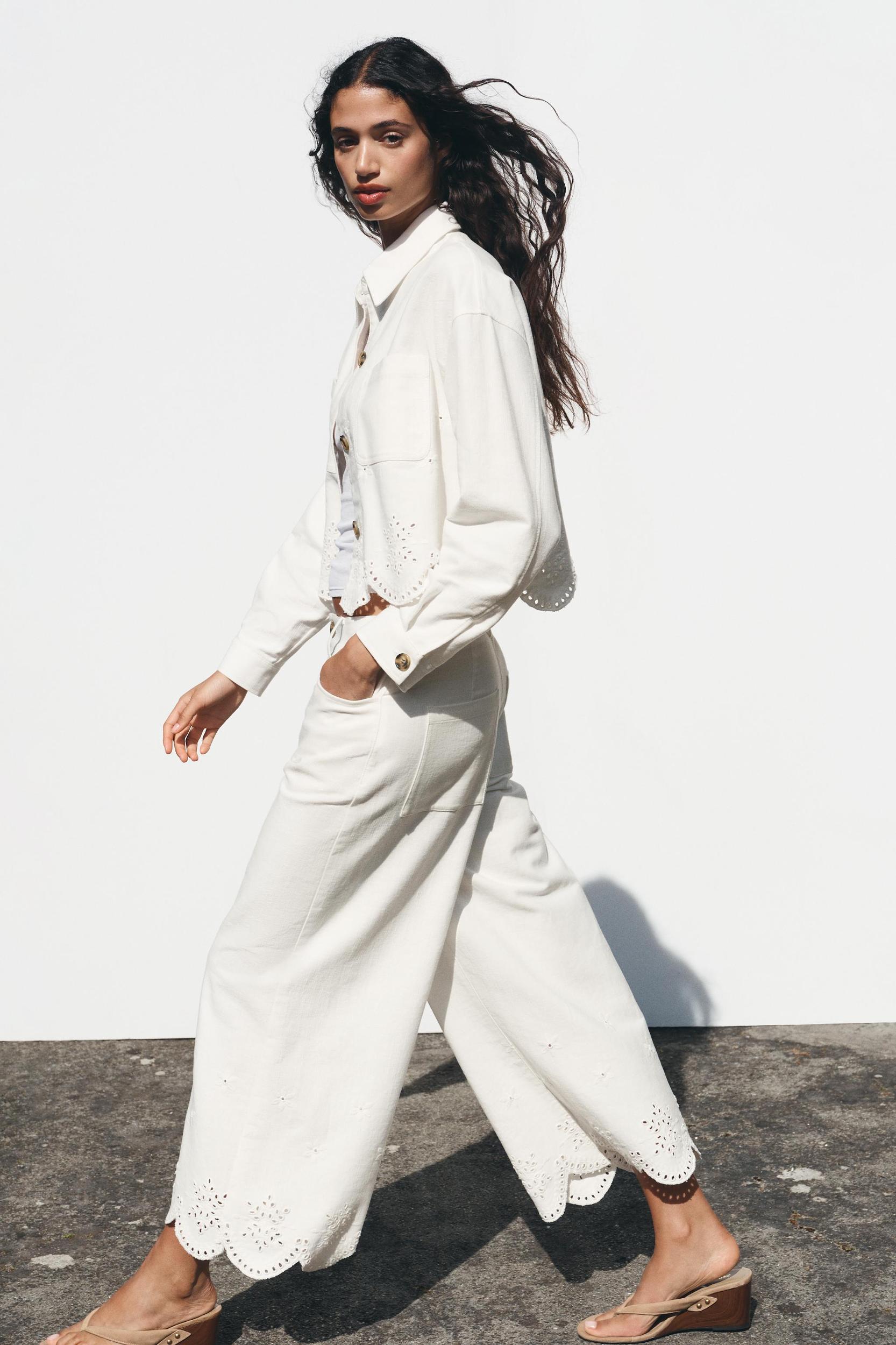 EYELET EMBROIDERED CULOTTES Product Image