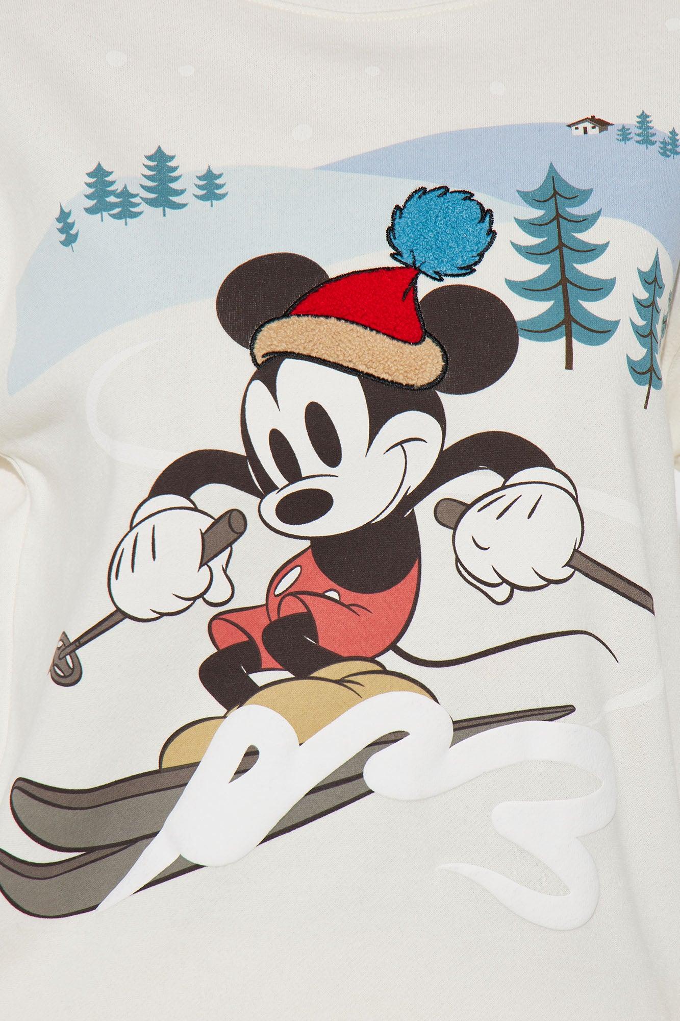 Mickey Mouse Skiing Sweatshirt - Off White Product Image